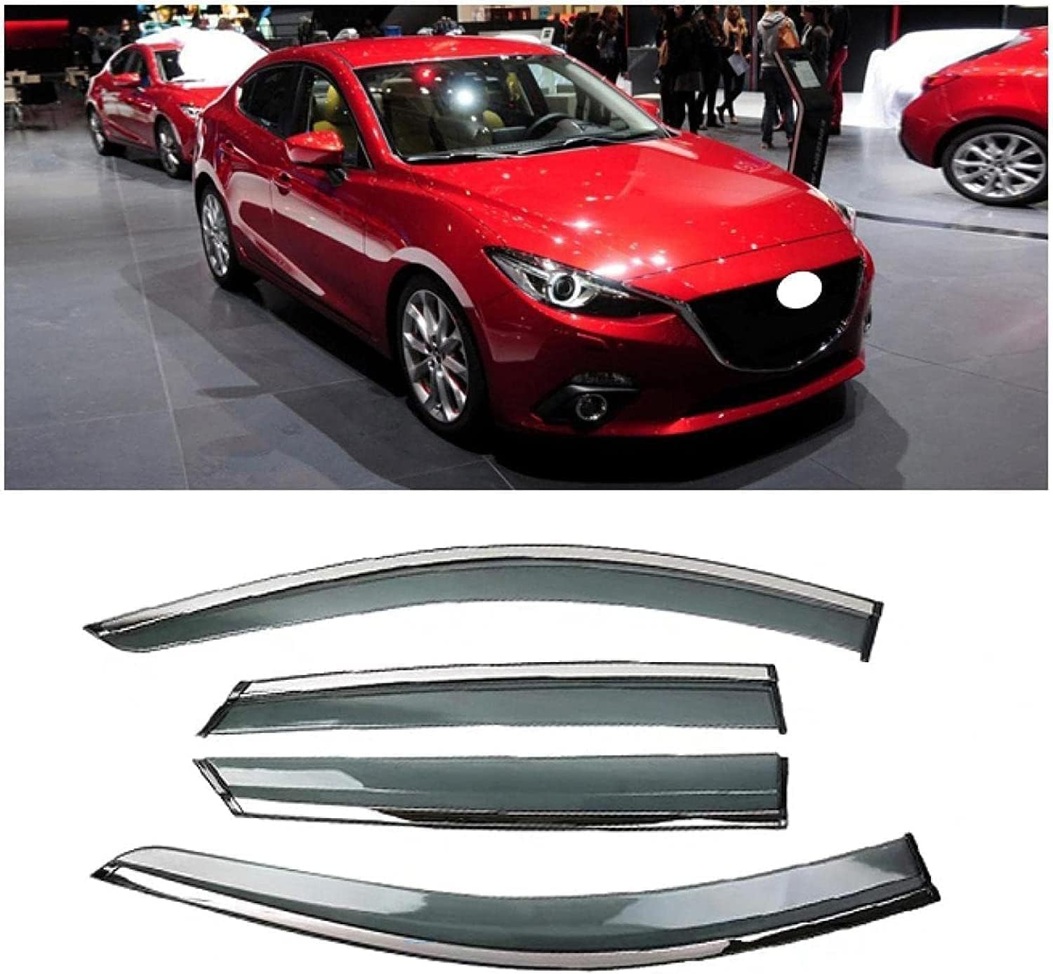 Deflettori Antivento Per Mazda 3 III 2013-2018 – Riduzione Rumore E Protezione Pioggia (4-5 Porte, Anteriore)