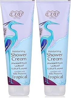 ايفا كريم استحمام مرطب للعناية بالبشرة تروبيكال، 250 مل (عبوة من قطعتين)