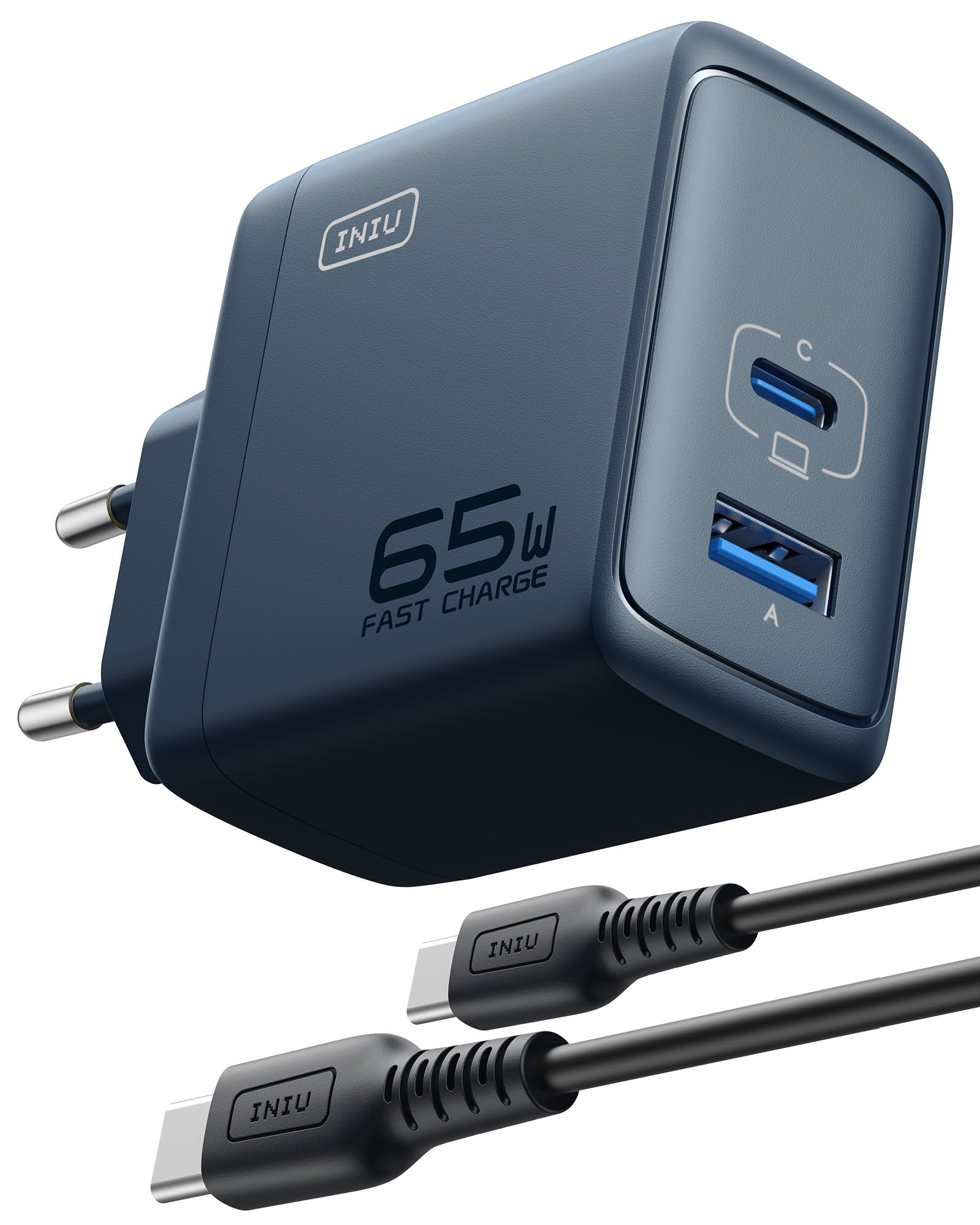 INIU 65W USB C Ladegerät, 3-in-1 Schnellladegerät, GaN PD Netzteil Mehrfach Adapter für iPhone 17 16 15 Pro Max, MacBook Air iPad Pro, Samsung S25 S24 S23 Ultra, Pixel 9 8, Xiaomi