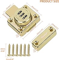 Vista 3 de Alise Cerradura de puerta de contraseña Pestillos de perno deslizante,Cerraduras de hardware de puerta de doble cara de seguridad,MSS002-G Acabado