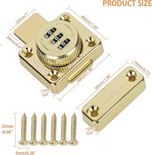 Miniatura 3 de Alise Cerradura de puerta de contraseña Pestillos de perno deslizante Cerradura,Hardware de puerta de doble cara de seguridad,MSS002-B Negro