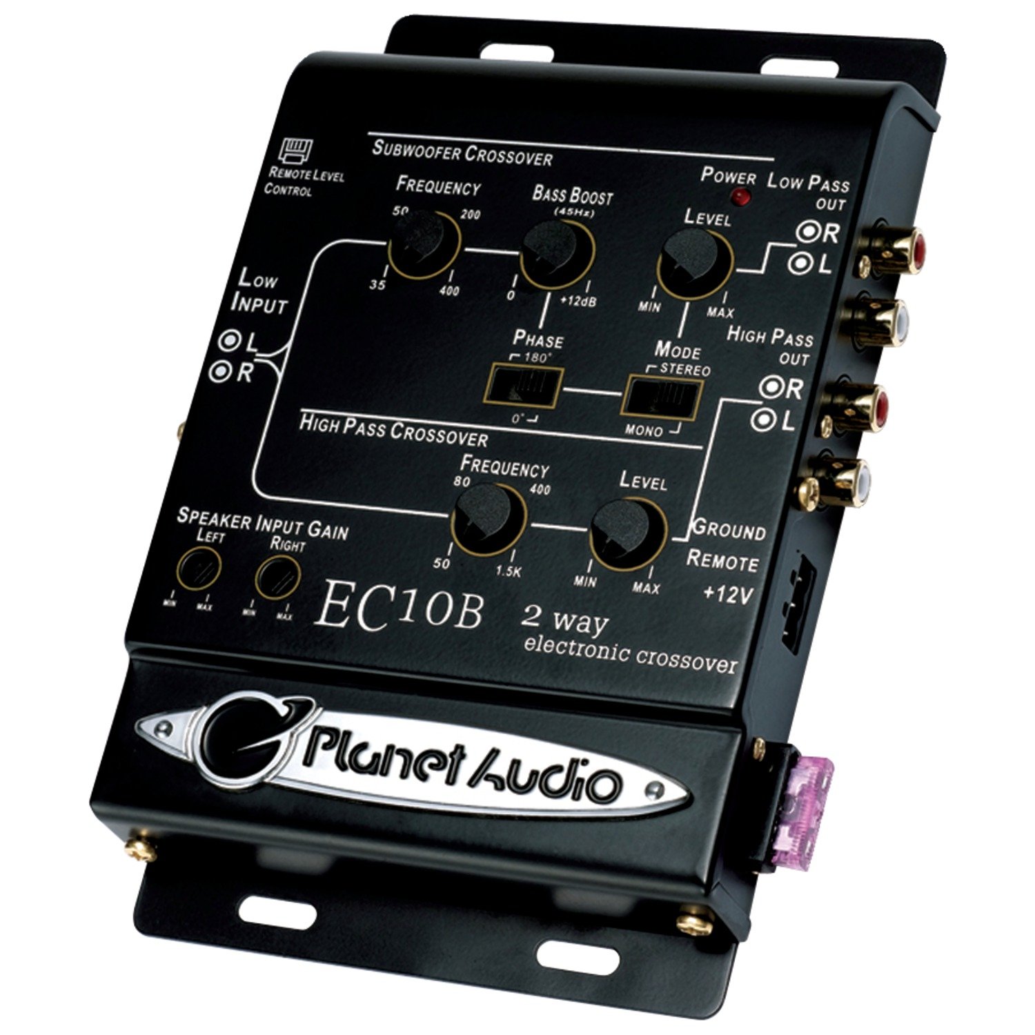 Planet Audio EC10B 2-Way Electronic Crossover With Remote Subwoofer Control