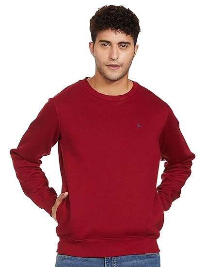 Men's Regular FIT Dark Maroon Casual Sweatshirt