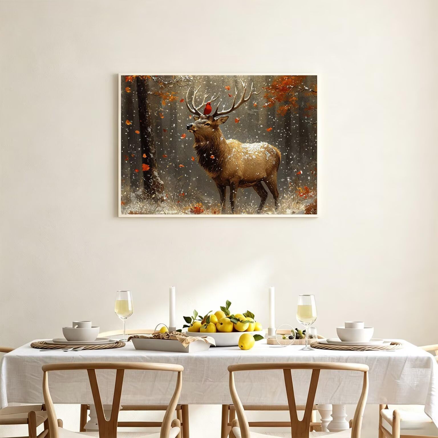 Puzzle 1500 Pièces Adultes Le cerf Puzzles Classiques Les Feuilles, n-417