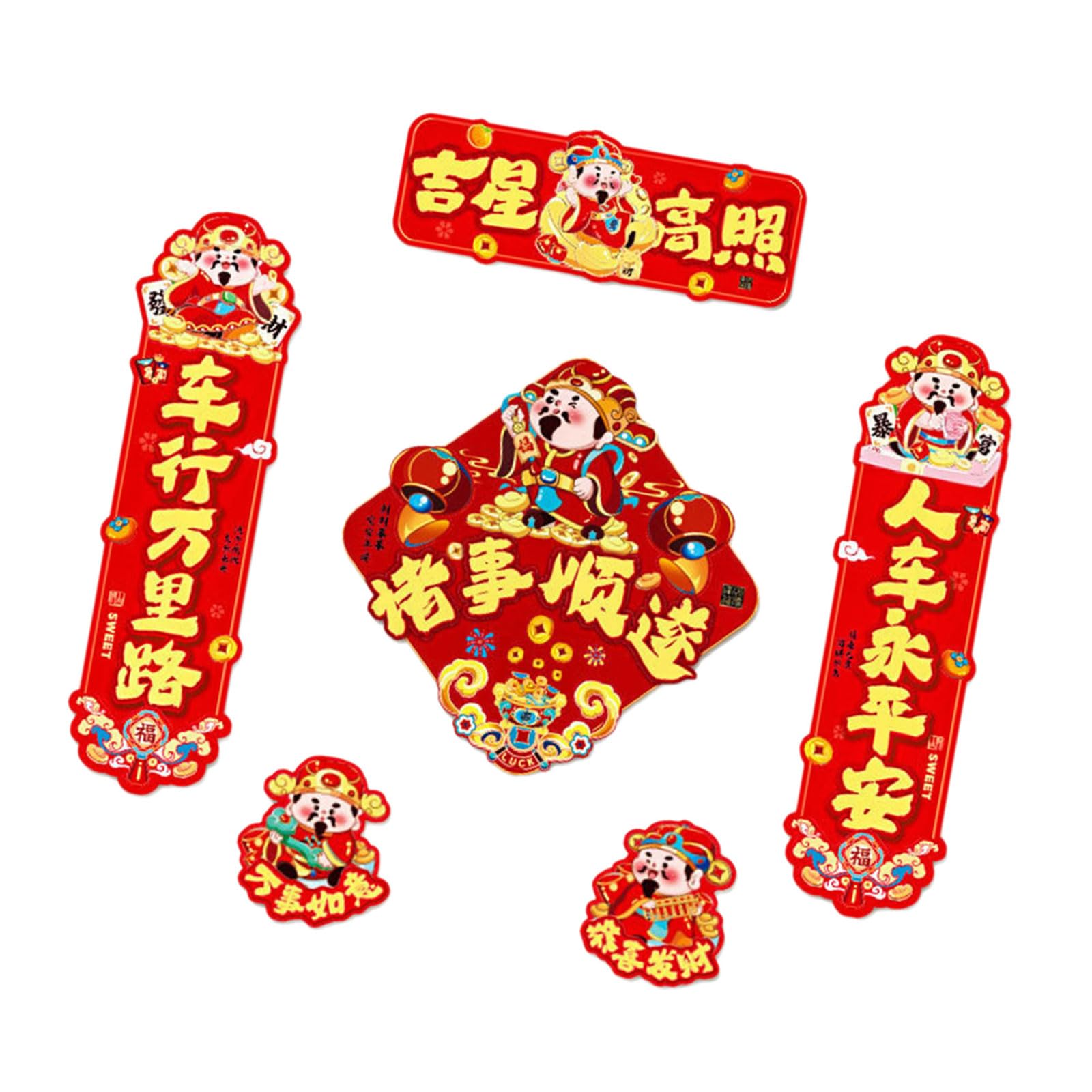 Elnwnnkc Snake Year Couplets Set Chinese New Year Car and Truck Sticker Spring Festival Home Decoration Accessories Snake Decorations