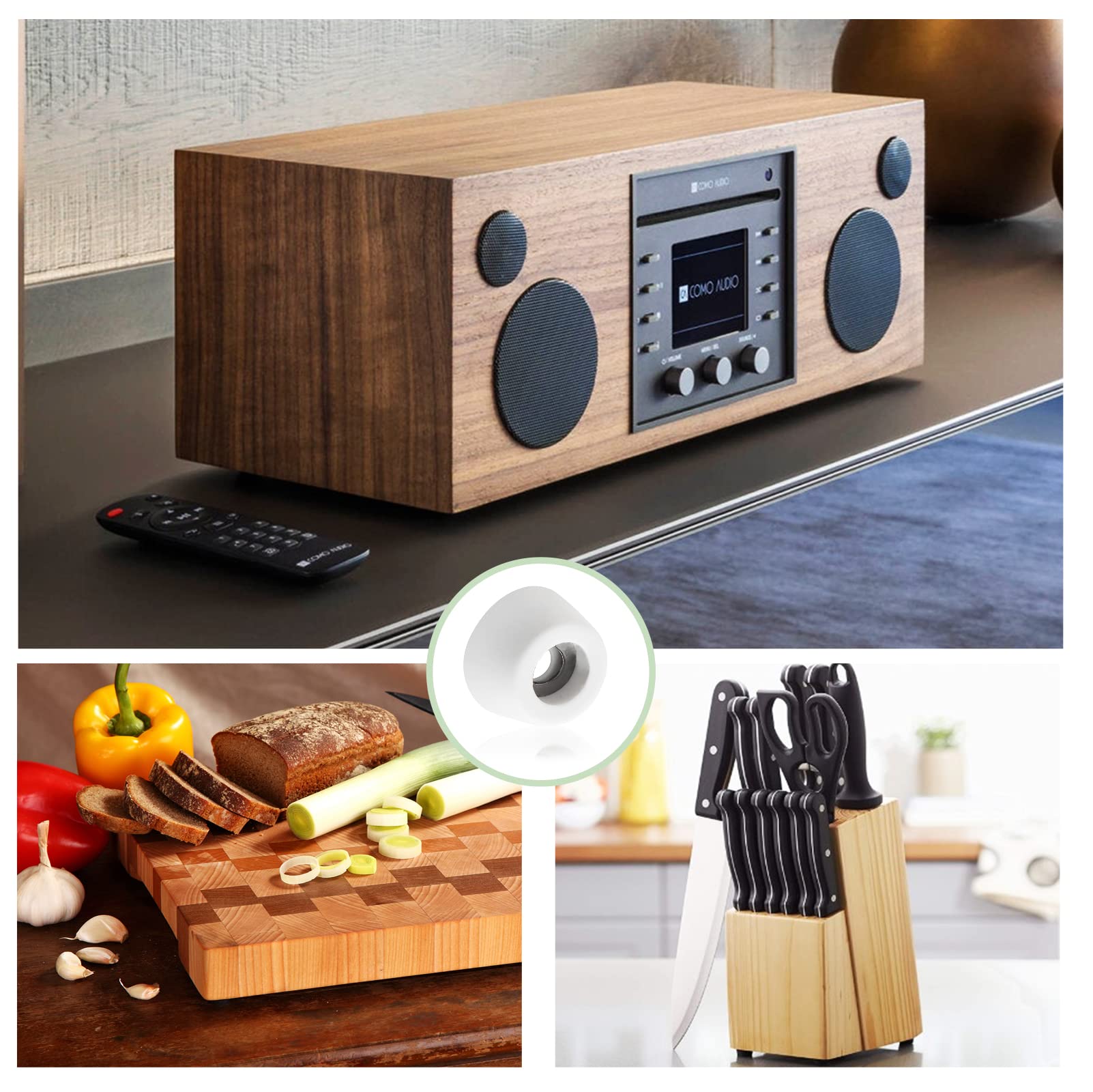 20 Pcs Cutting Board Feet Round Non Slip White Rubber Feet Bumpers Pads with Stainless Steel Screws for — view 6