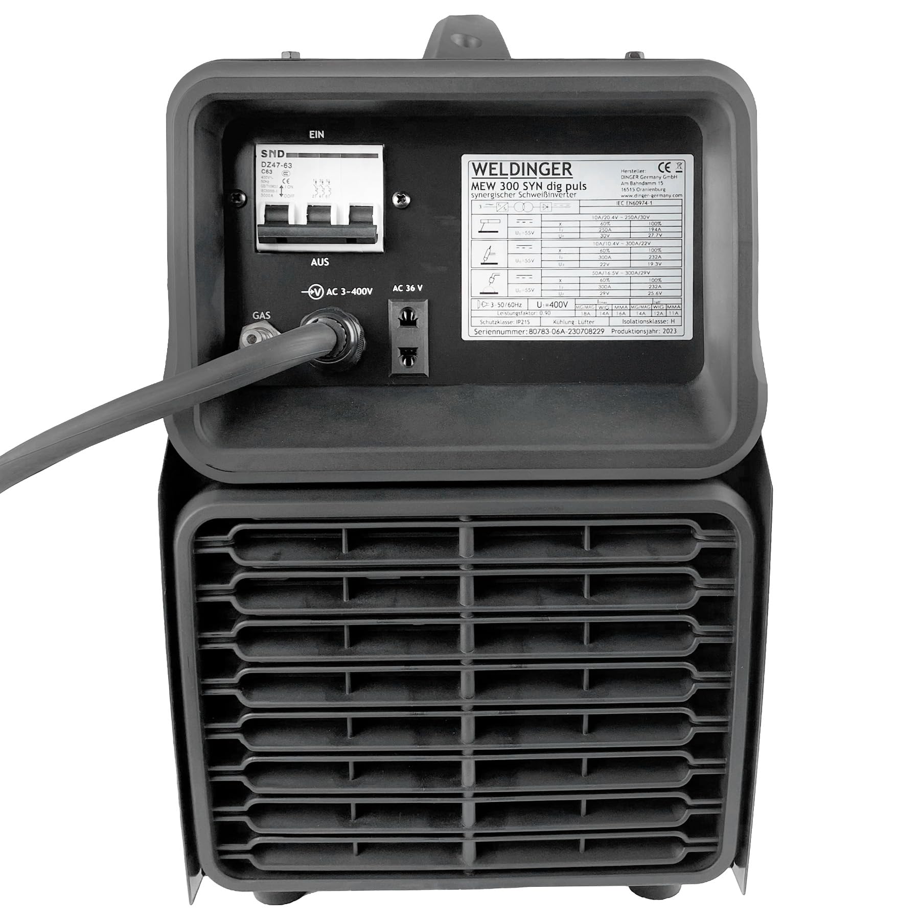 WELDINGER Kombi-Schweißinverter MEW 300 SYN dig puls professional (400 V, 300 A)
