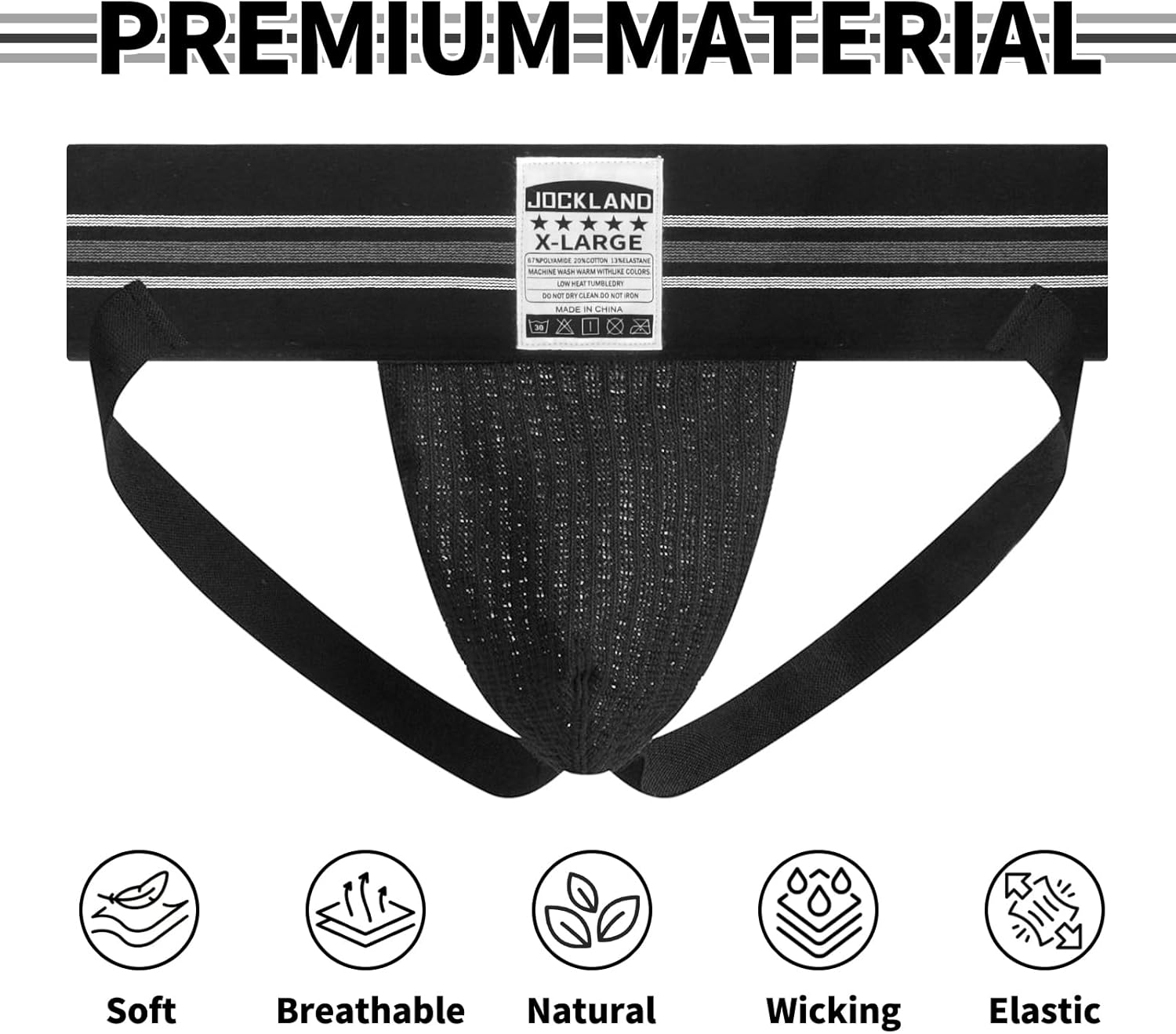 Men's Jock Strap, Wide Band Mesh Male Underwear Jockstrap Athletic Supporter for Gym Vasectomy - Image 4