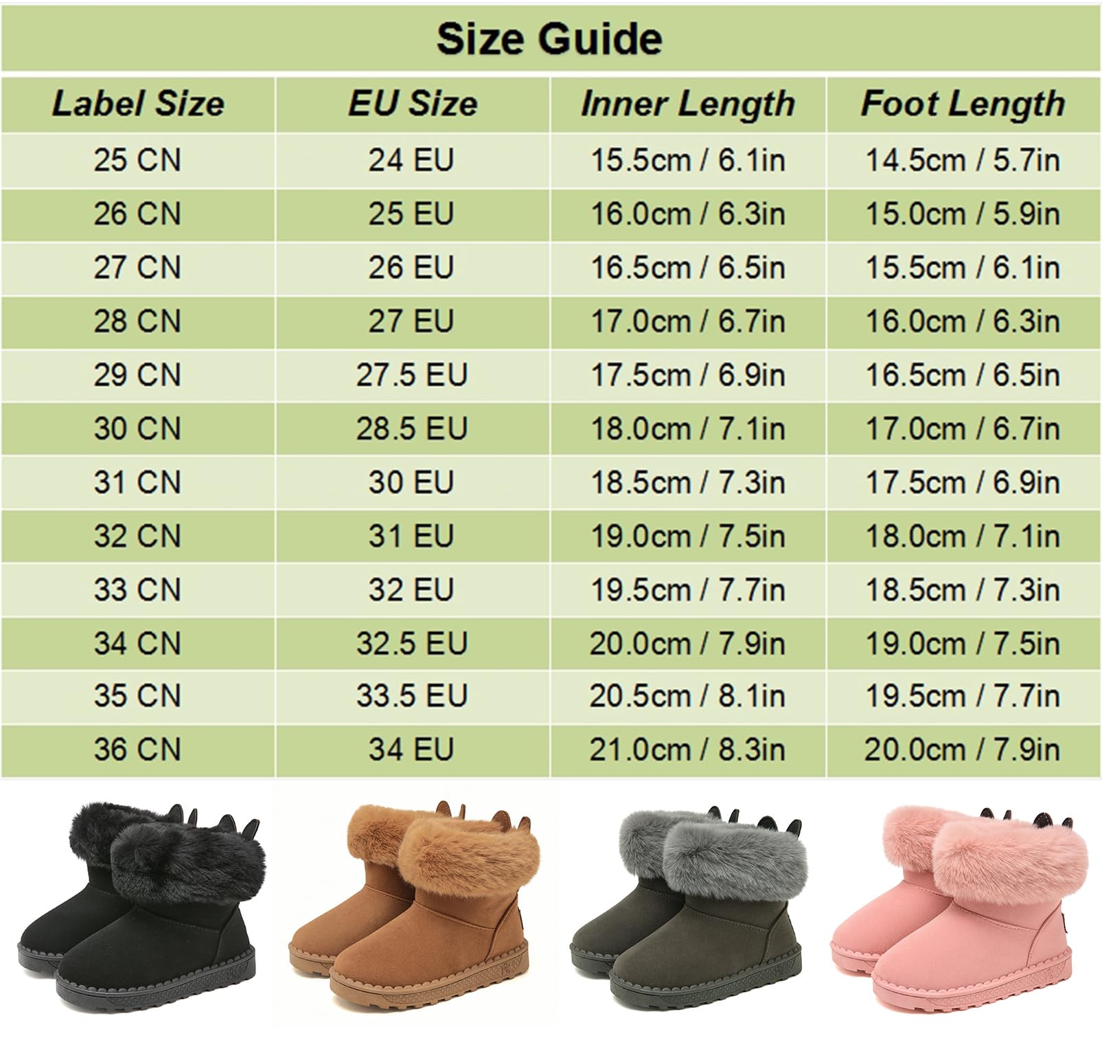 Yeeteepot Bambine e Ragazze Carino Stivali da Neve Calda Foderati Stivaletti Inverno Morbide Piatto Stivali Bambini Pelliccia Antiscivolo Boots