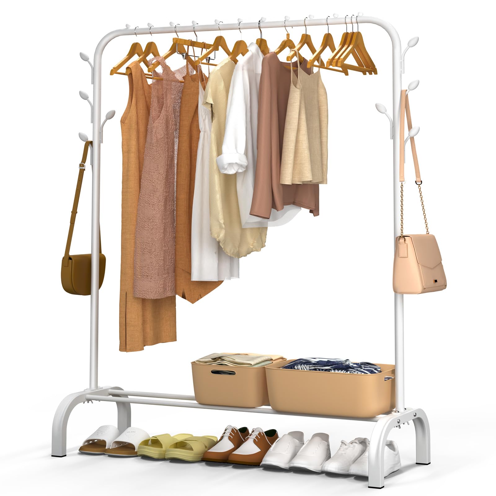 vounot portant vêtements avec étagères