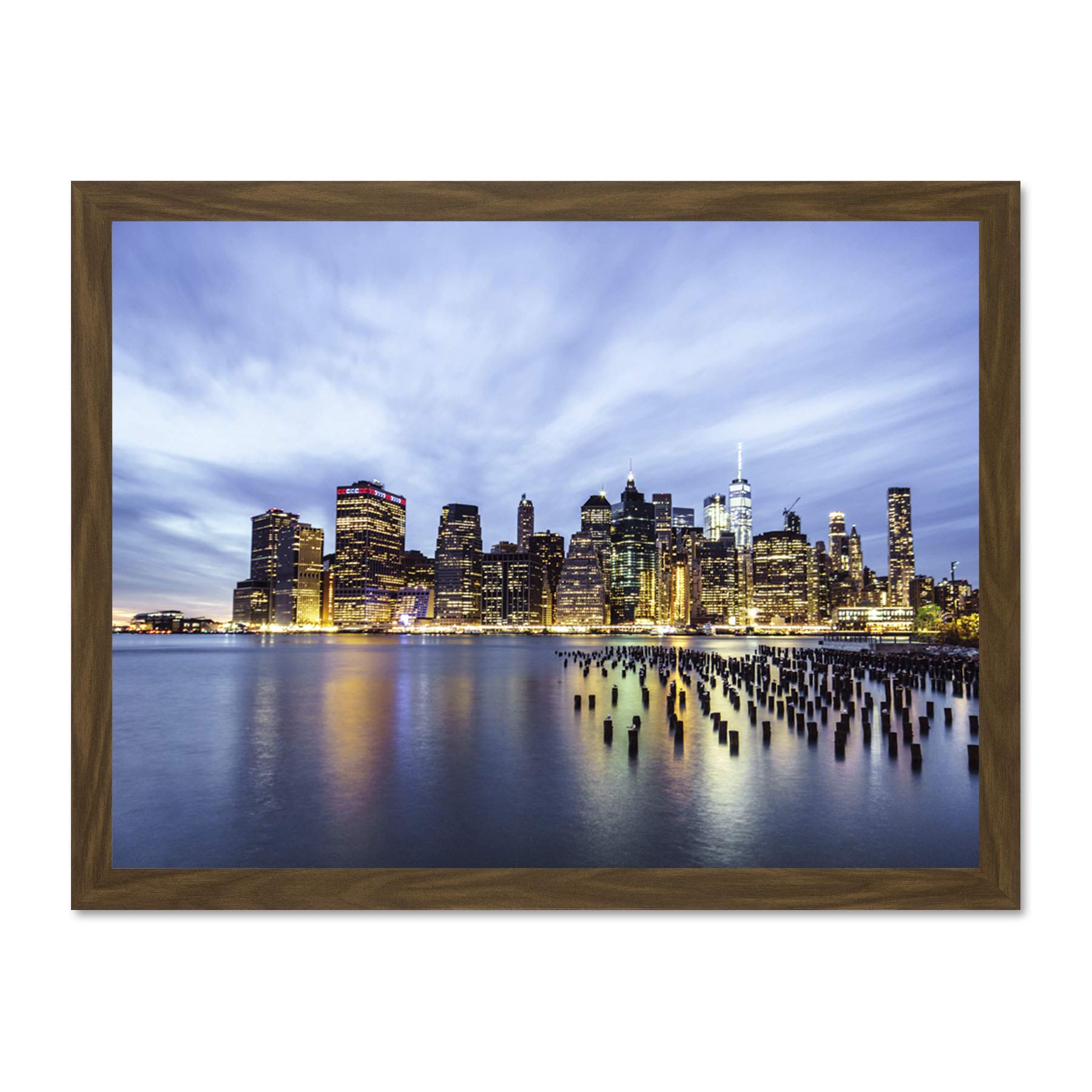 Luddy York City USA Cityscape Large Framed Art Print Poster Wall Decor 18x24 inch