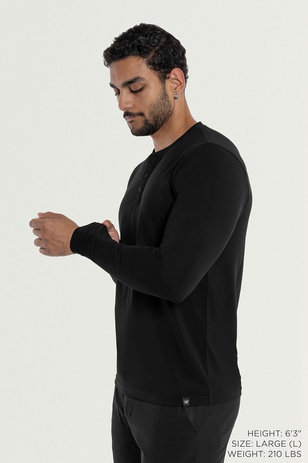 X RAY Men's Men's Henley Shirts Long Sleeve, 95% Cotton Stretch Basic Slim Fit Henley Shirts for Men