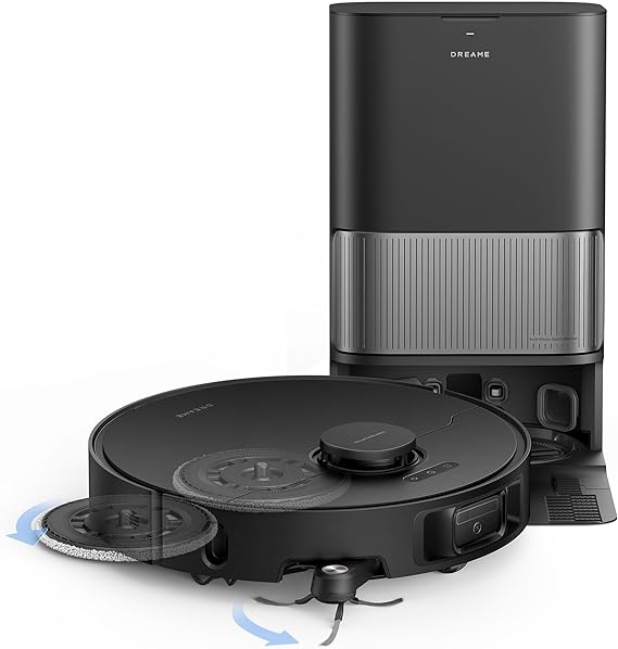 DREAME L40s Ultra Robot Vacuum and Mop, Auto-Empty, Mop Self-Cleaning, 1, 9000Pa Suction, 100% Detangling DuoBrush, Extending Mops and Side Brush, 40mm Obstacle Clearing, App & Voice Control (Black)