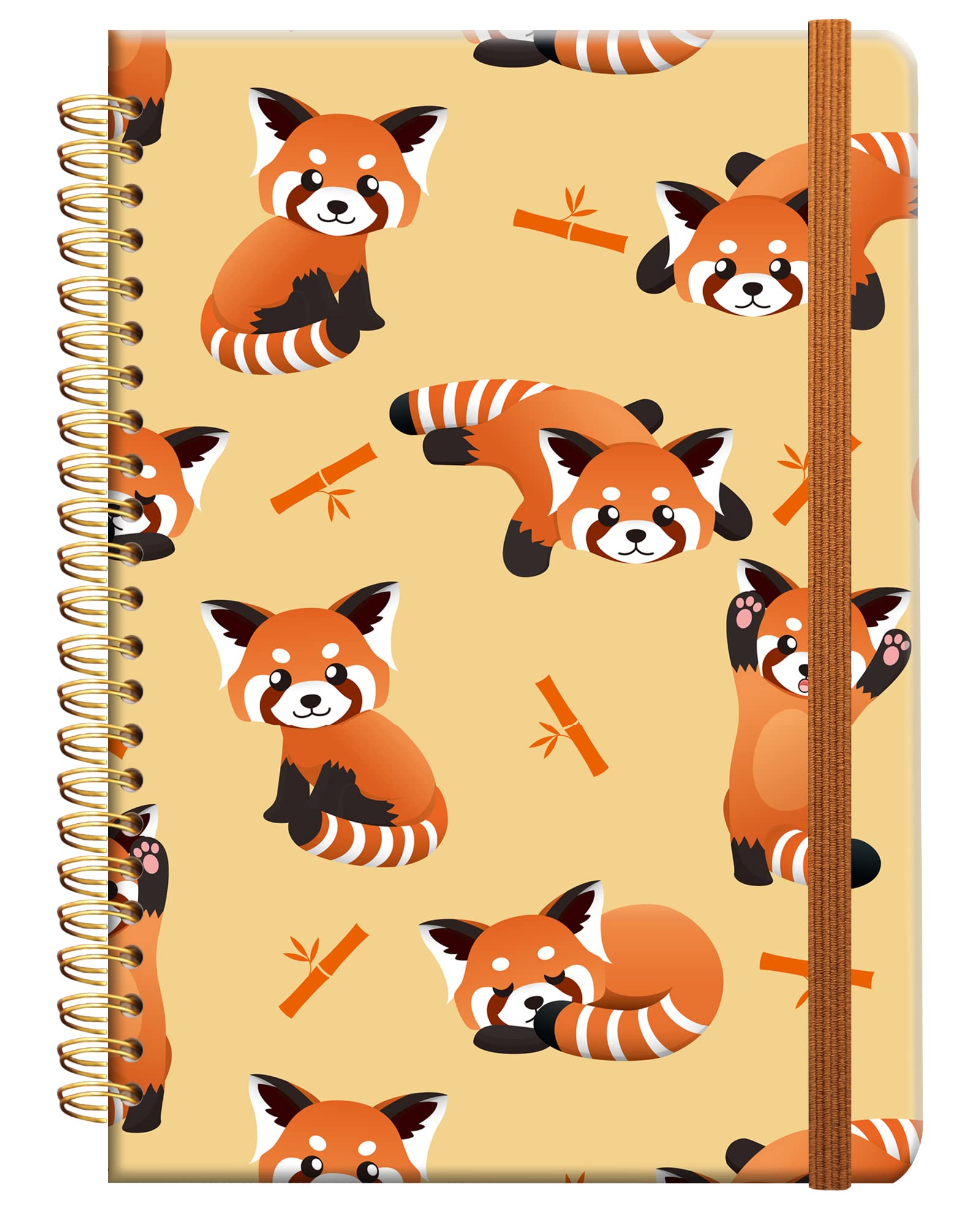 Ruled Spiral Writing Notebook,A5 Hardcover Lined College Journal for Women Lady Girl,Funny Animal Strong TwinWire Binding with Premium Paper,8.4 X 6,Perfect for School,Office,Home Gifts(Cute Red