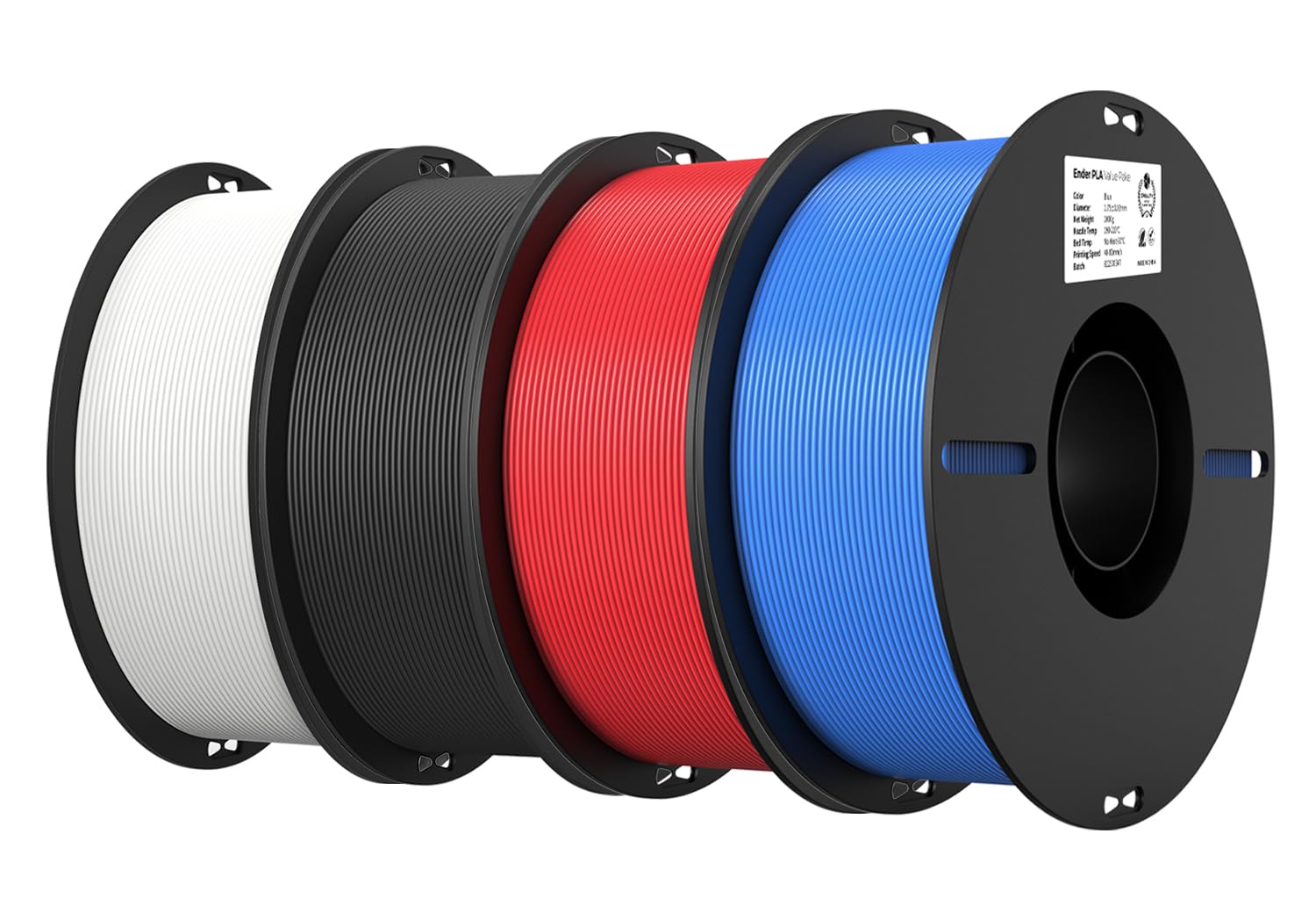 Creality PLA Filament 1.75mm Multi‑Color, 4‑Pack, 4KG Total