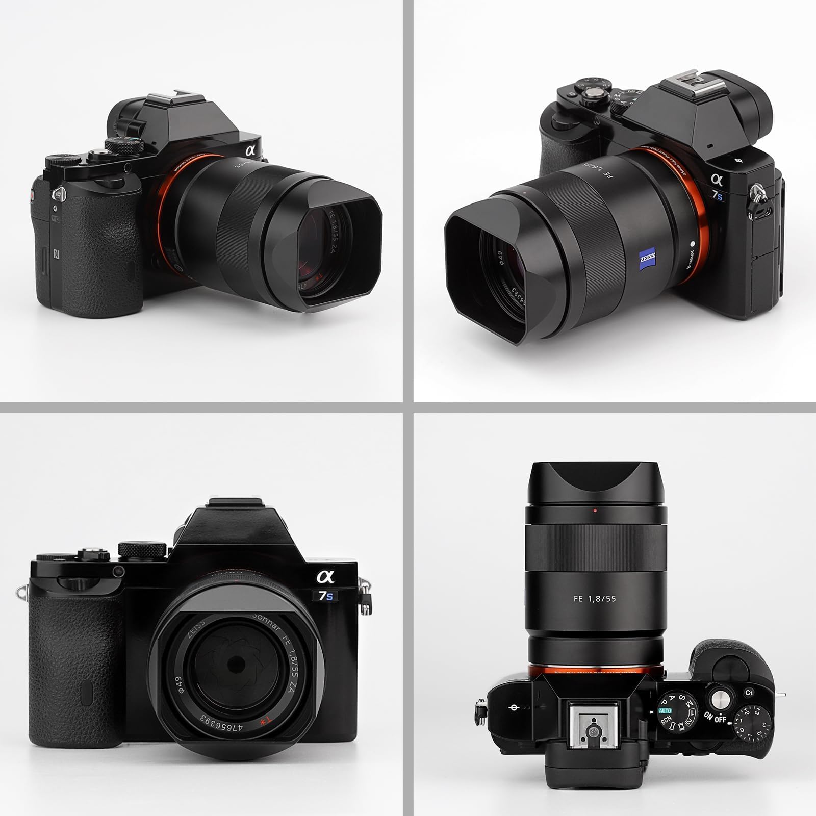 Haoge LH-RX1B Paraluce quadrato in metallo a baionetta per Sony FE 35 mm F2.8 ZA Carl Zeiss Sonnar T* FE 55 mm F1.8 ZA FE 24 mm F1.8 ZA E Mount Lens