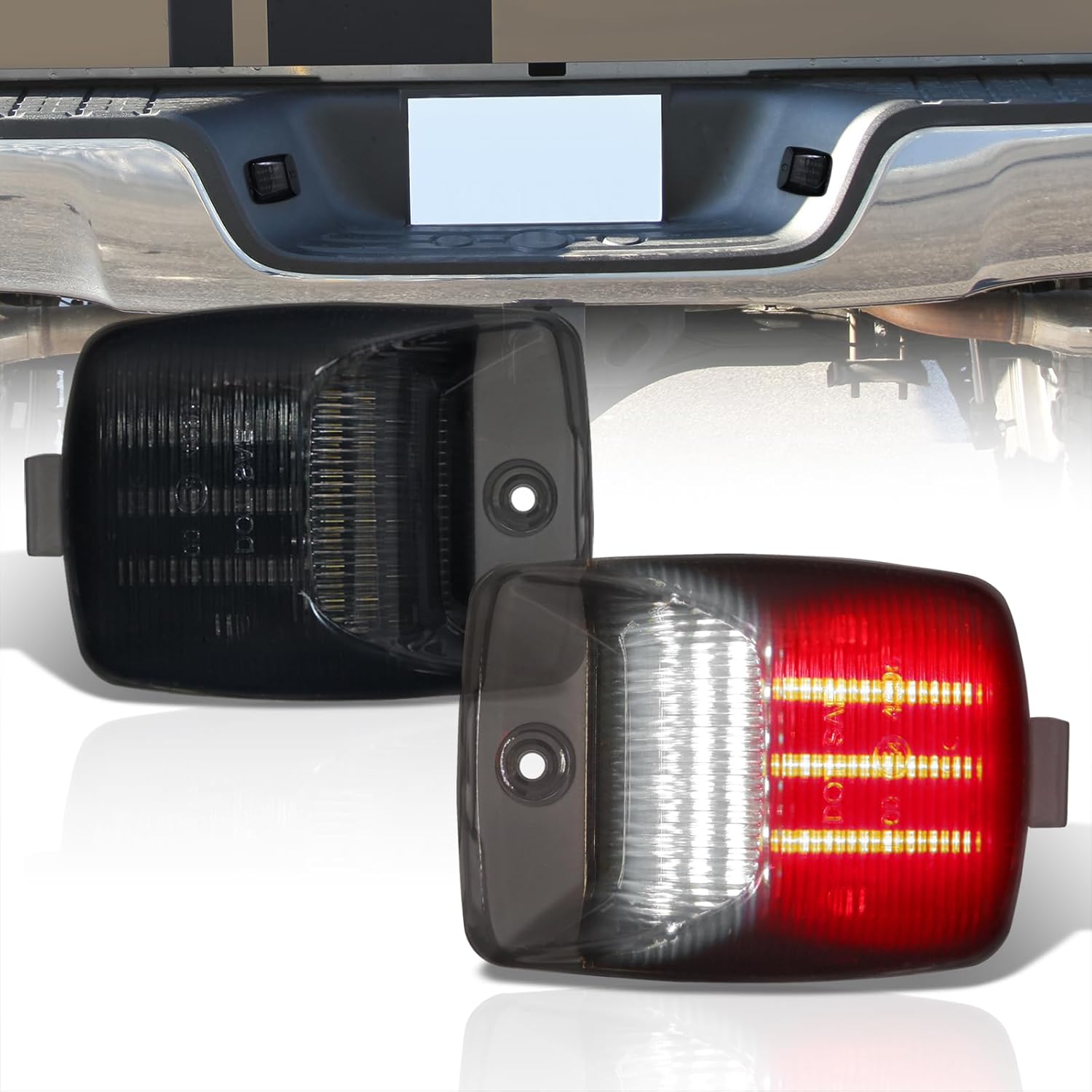 AJP Distributors White Red LED License Plate Lights Tag Bumper Lamps Assembly Compatible/Replacement For Tacoma/Tundra 2000 2001 2002 2003 2004 2005 2006 2007 2008 2009 2010 2011 2012 2013 2014 2015