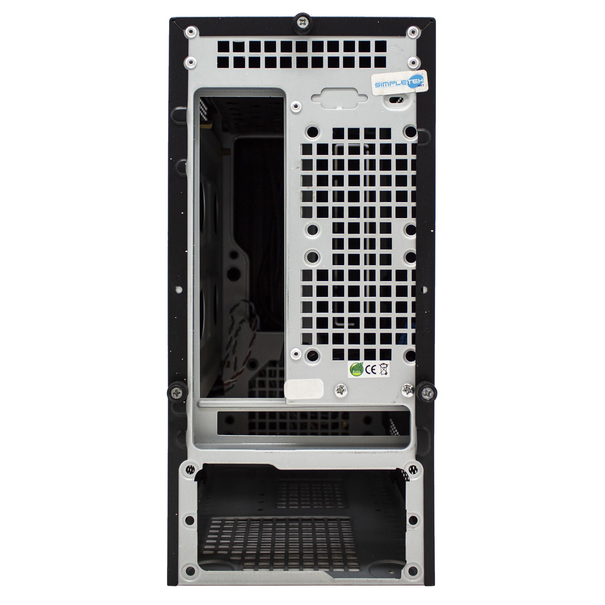 SIMPLETEK - Case PC BT-02B-U3 Mini Tower SFF SFX ITX | 2x USB 3.0 + Audio Frontali | Slot Ventole 80mm + 2x 60mm + 3,5" + 5,25" + 2,5" + PCI | Alimentatore PSU 350W Incluso (Ricondizionato)