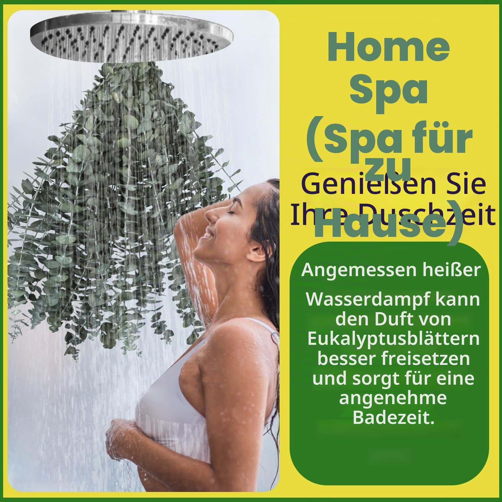 Oning 11 Stück echter, getrockneter Eukalyptus-Stiel für Dusche und Badezimmer