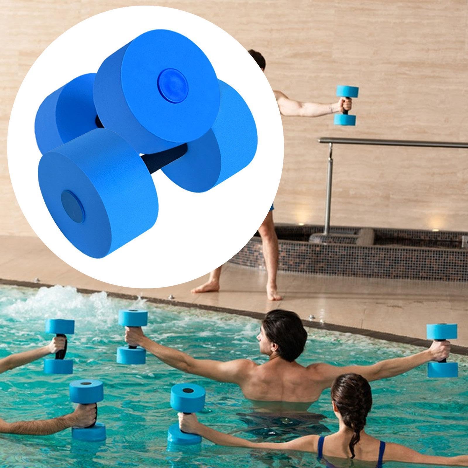 YIJU Aquatic Exercise Dumbbells Swimming Barbells Pool Resistance Fitness Portable Water Aerobic Equipment EVA Float Dumbbell, Blue