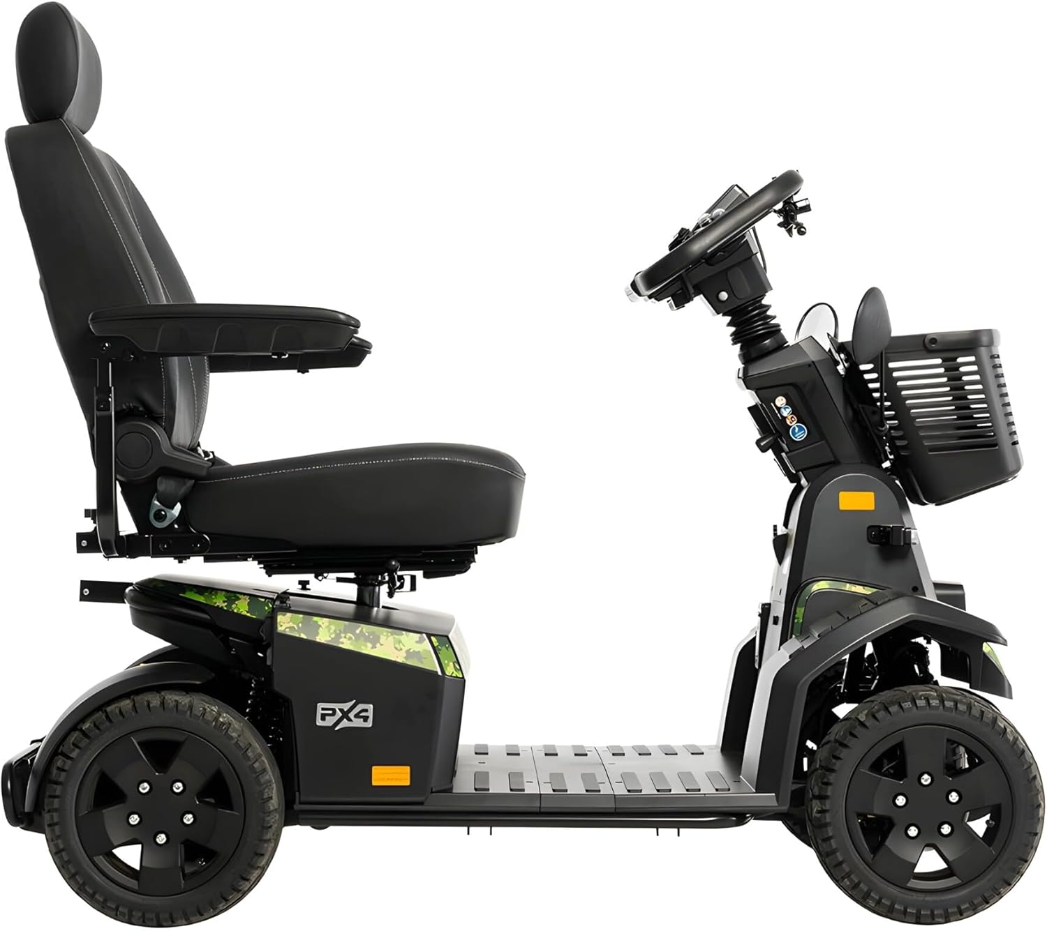 Close-up of the scooter's LCD console displaying speed, battery level, and other indicators.