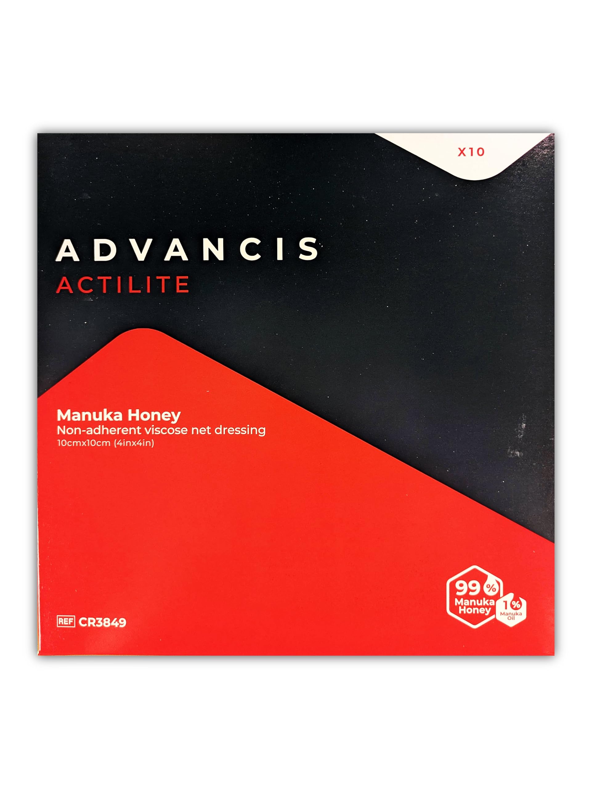 Actilite 10 x 10 cm Non-Adherent Viscose Net Dressing powlekany 99% miód manuka 10 sztuk