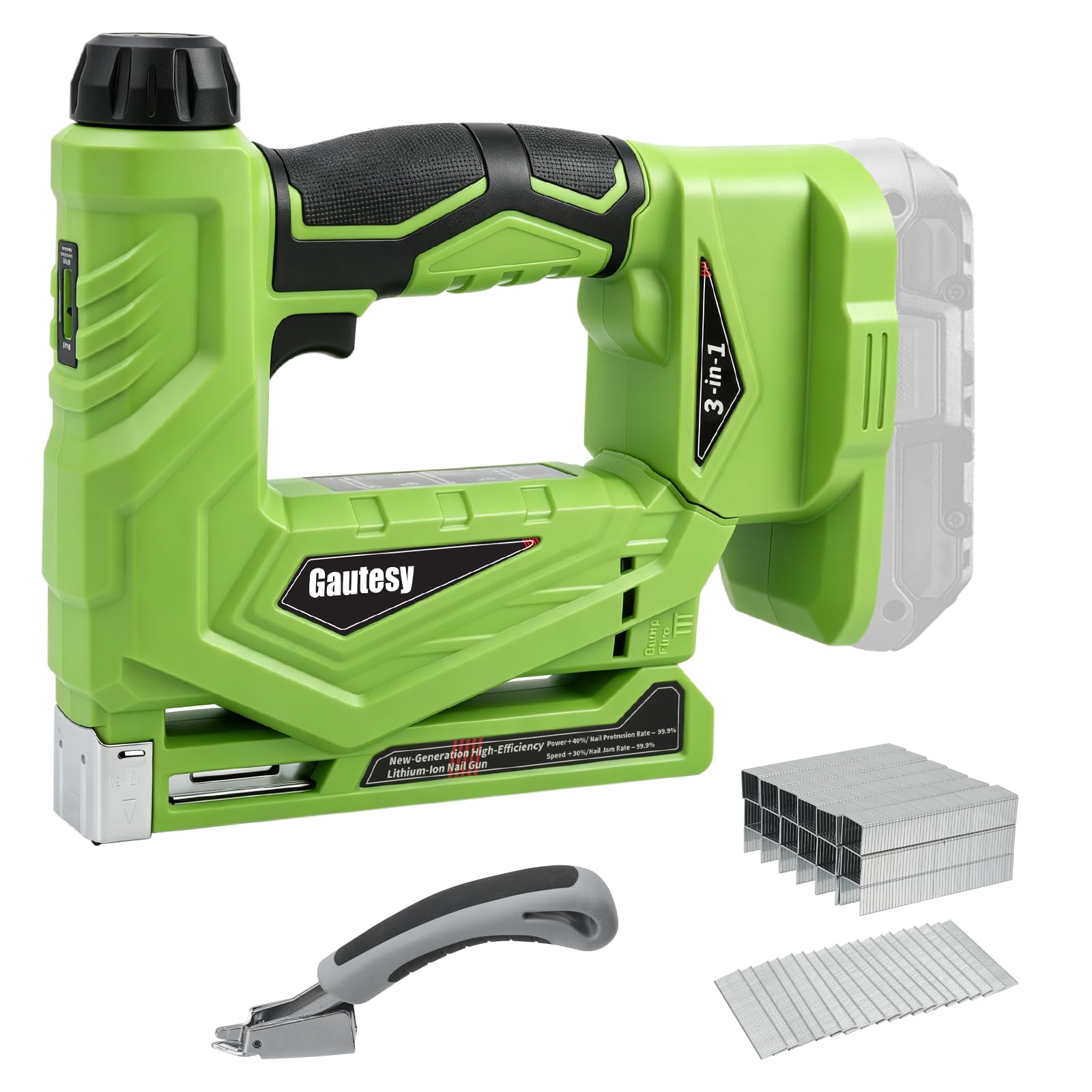 2-in-1 Nail Gun Compatible with Ryobi 18V Battery,18 Gauge 5/8 to 1-1/4 Inch,1000pcs Nails/Staples for Upholstery – for Woodworking, Carpentry & Upholstery (Tool Only)