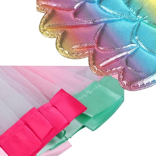 Miniatura 6 de SIQITECHNO Girls Fairy Costumes Fancy Dress Up Angel Costume Princess Dress Costumes with Butterfly Wings Set for 3-6Years