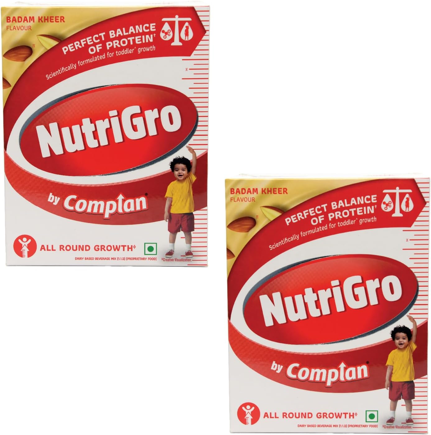 Complan Nutri Gro Nutritious Drink For Kids (2 To 6 Years, Milk Based Drink With 33 Essential Vitamins & Minerals (Pack Of 2) - Badam Kheer, powder, 2 count, 200 grams)