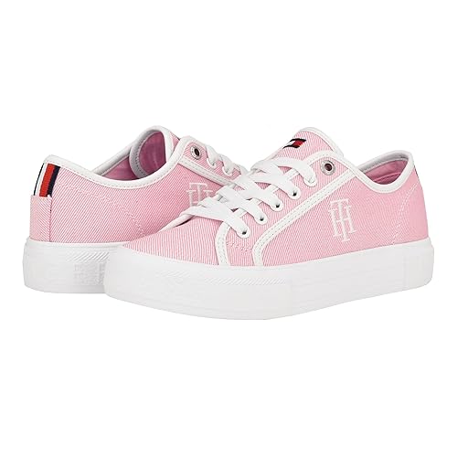 Tommy Hilfiger Women's Alezya Sneaker - 5.5 - Light Pink Stripe Multi