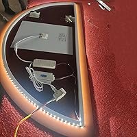 Vista 3 de NURCIX Espejo de baño LED inteligente para pared, espejo de tocador iluminado con luces y botón táctil inteligente para sala de estar, dormitorio