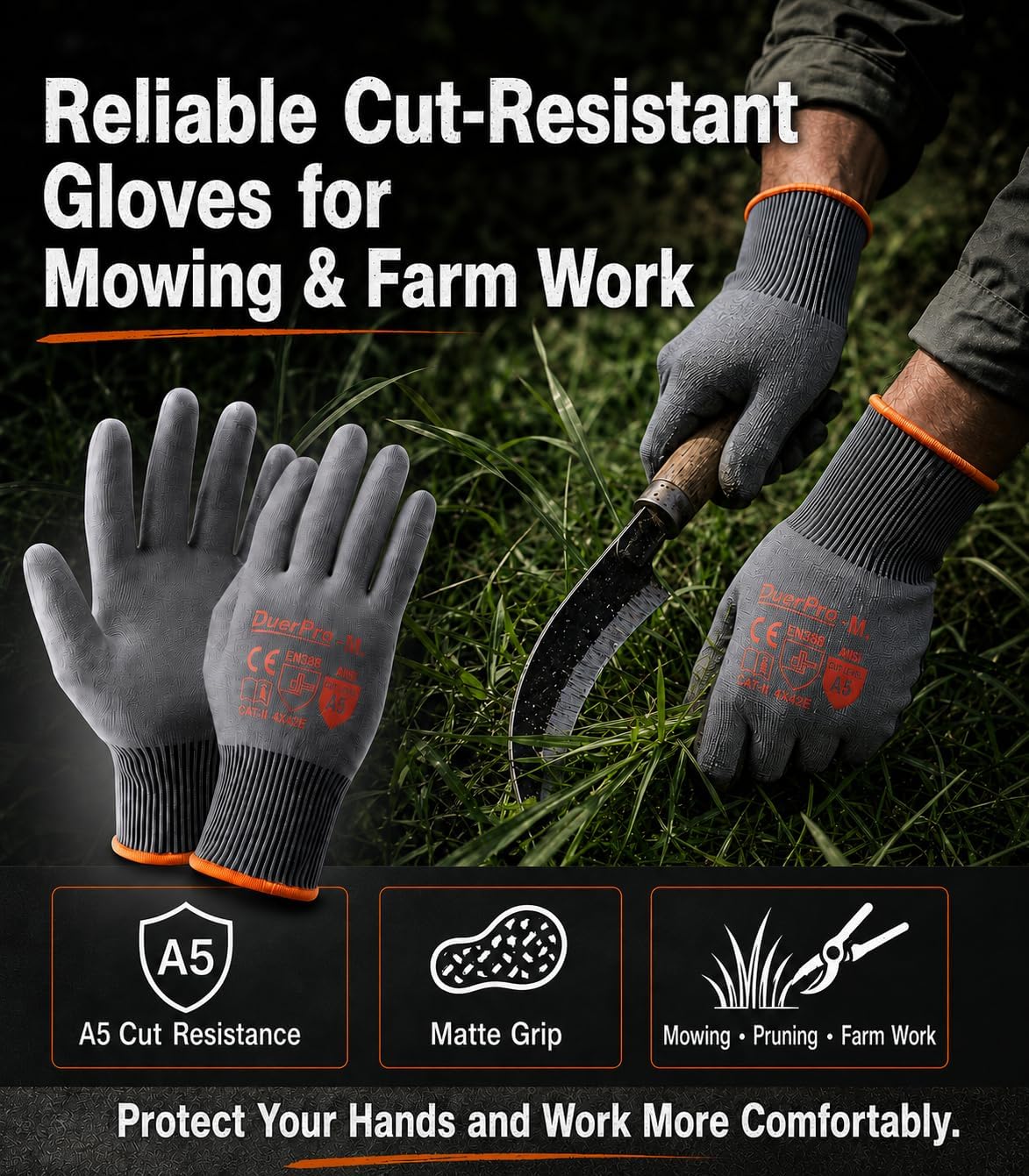 Cut-Resistant Gloves ASNI A5 Safety Work Glove