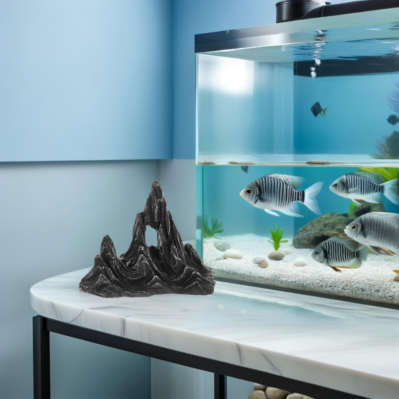 2 Szt. Szt Miniaturowe Dekoracje z Żywicy Realistyczne Imitujące Kamienie Lingbi Do Akwarium Lekkie i Trwałe Ozdoby Krajobrazowe Do Aranżacji Skalnych i Kryjówek dla Krabów