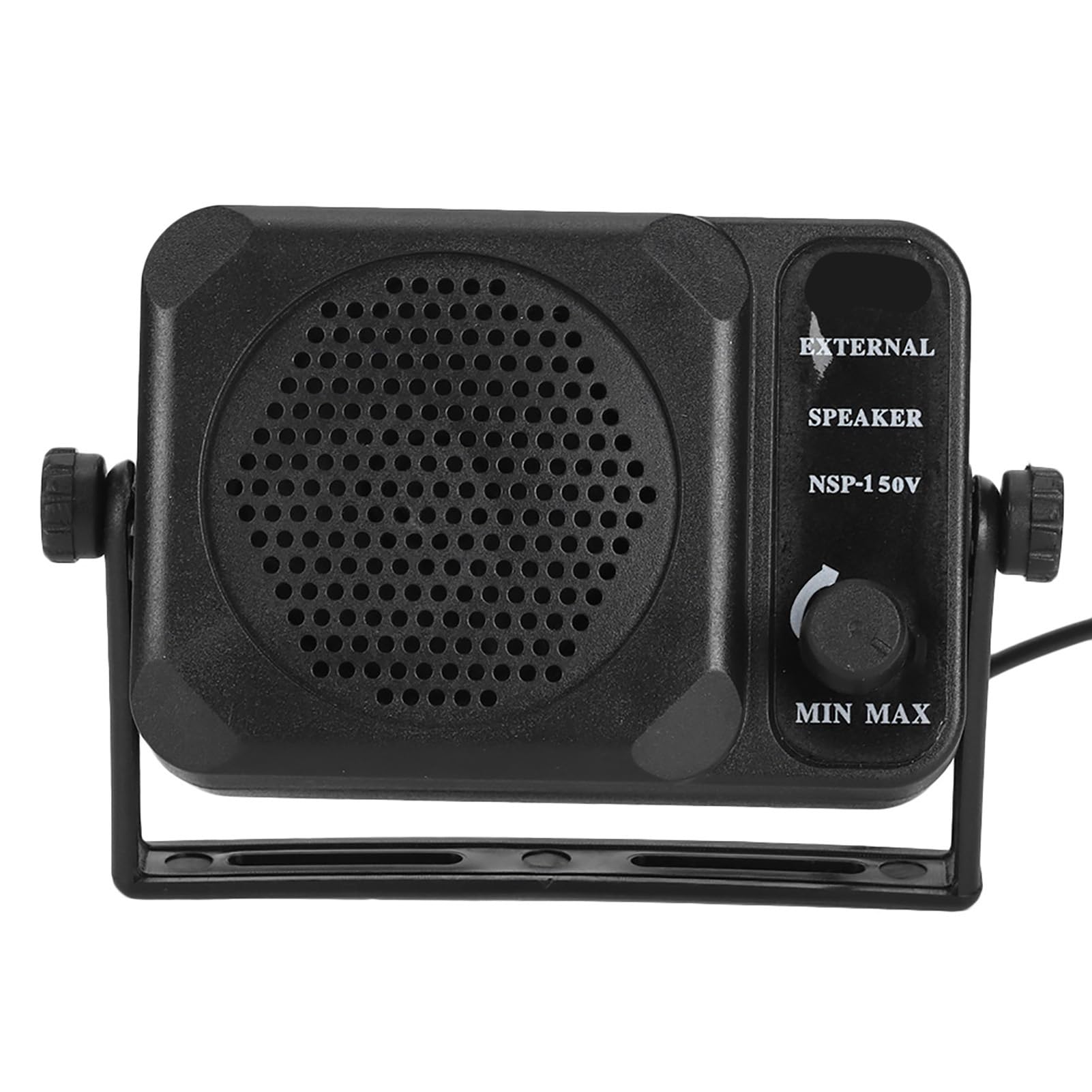 Tbest Mini Haut-Parleur Externe NSP150V, Amplificateur de Son Portable de Haute qualité pour Radio CB, émetteur-récepteur VHF UHF, Accessoires de Voiture, Câble en Métal ABS Noir de