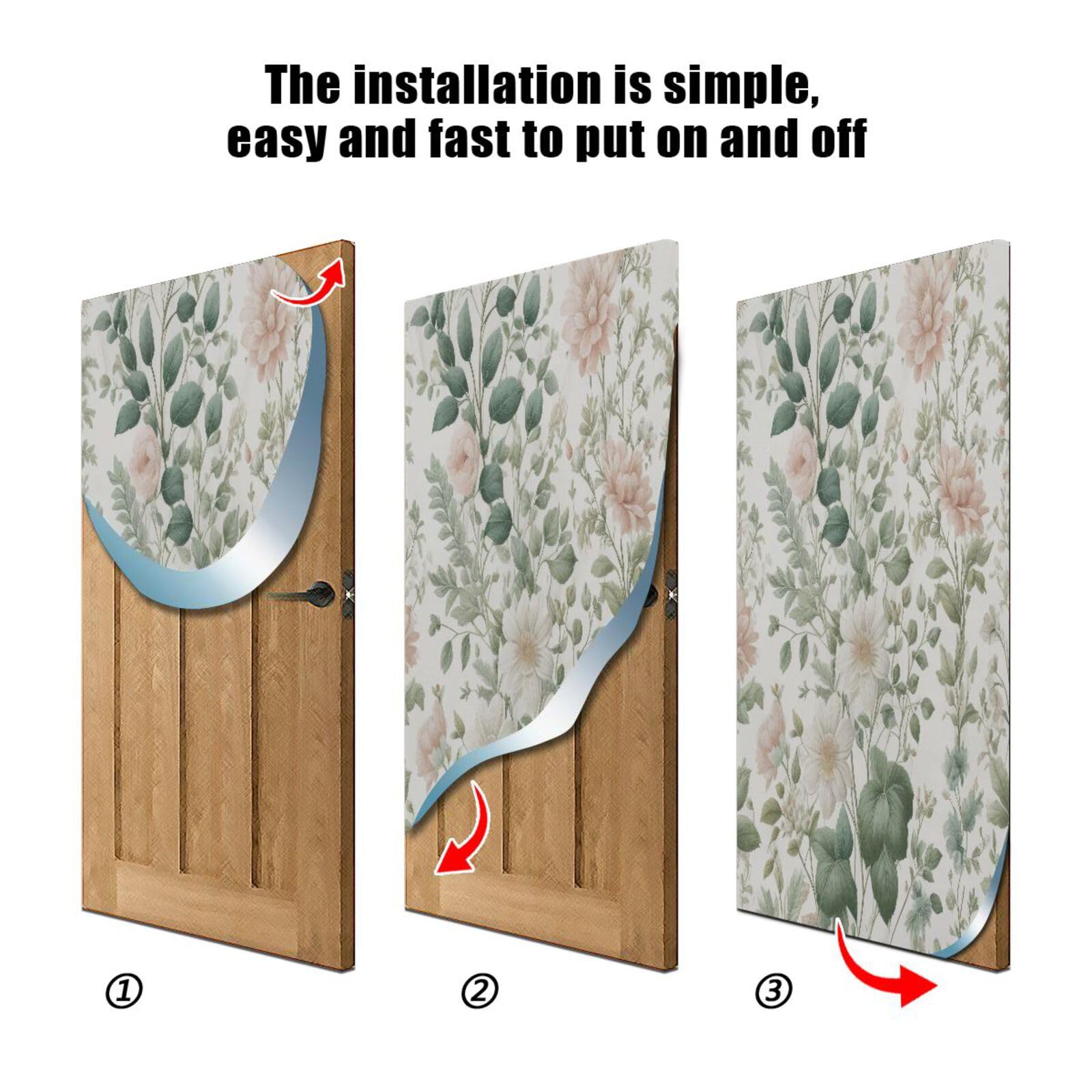 FLildon Jungle Leaves Door Cover Decoration, Party Accessory Porch Decor for Festive Ornament Room Door Covers 35 x 79 Inch