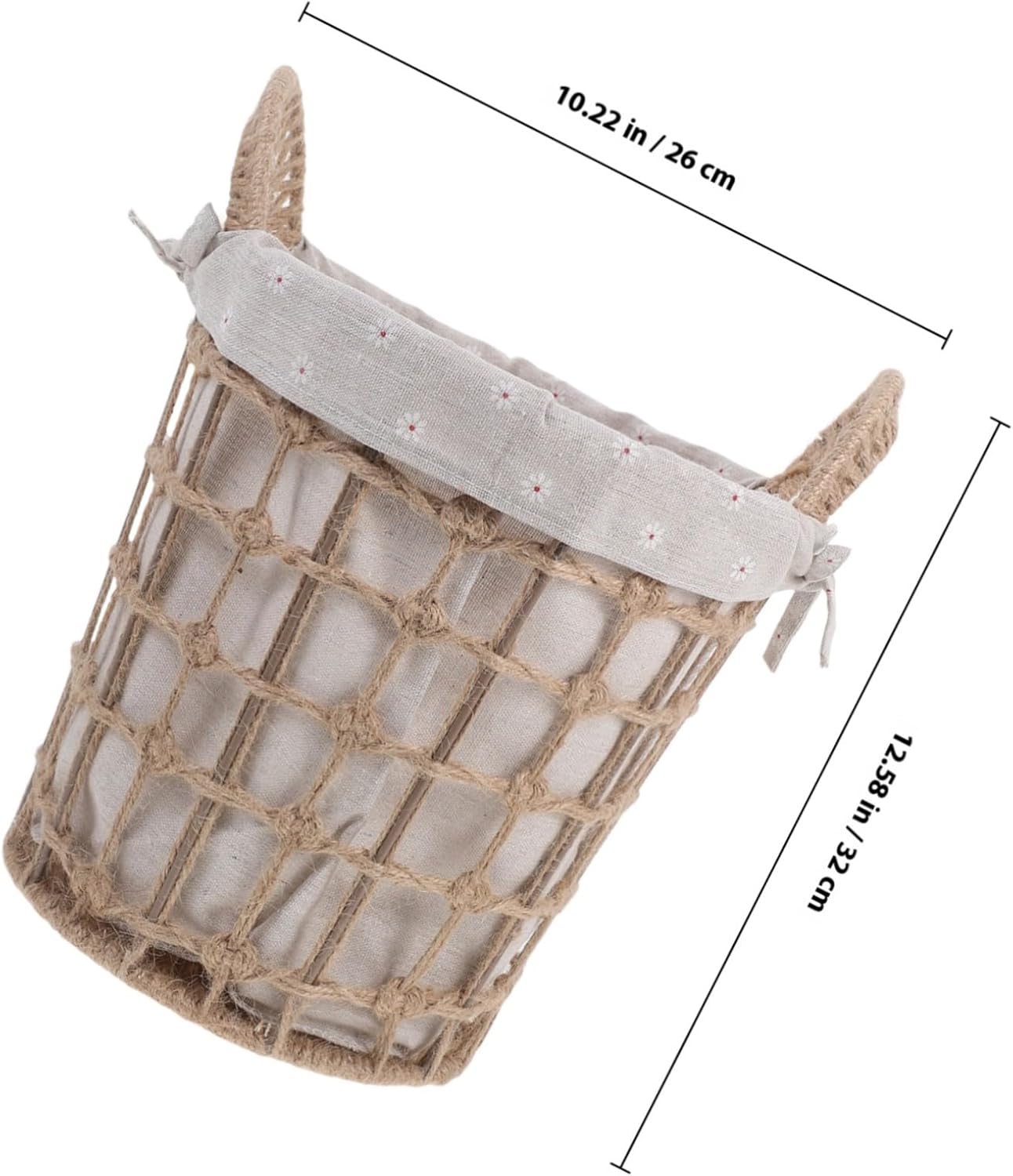 Woven Dirty Clothes Basket Small Round Laundry Hamper with Handle Compact Home Storage Basket for Towels Socks Blankets Bedroom and Bathroom Organization