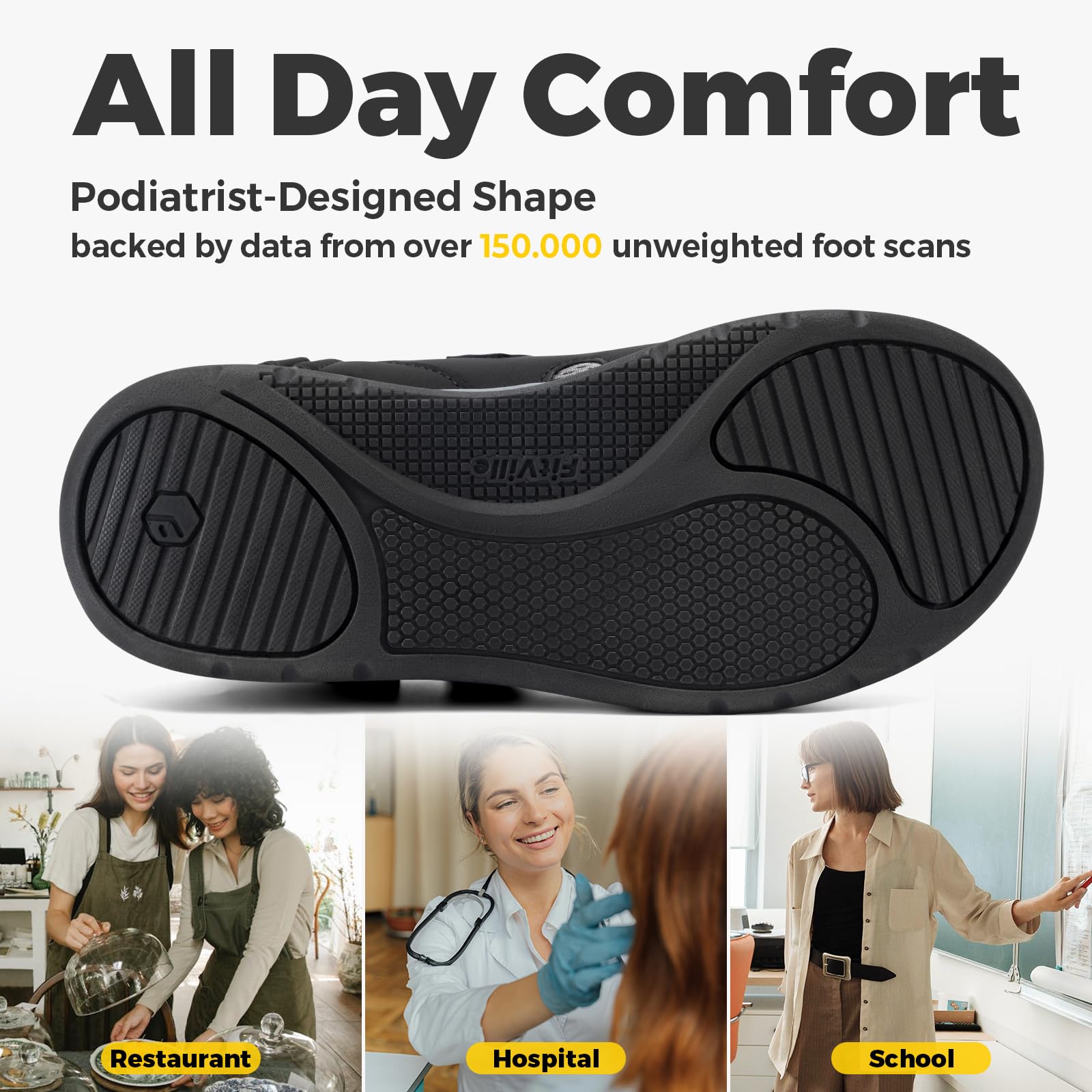FitVille Scarpe Donna per Piedi Larghi Sandali Comodi e Traspiranti Scarpe da Passeggio con Supporto dell'Arco Plantare