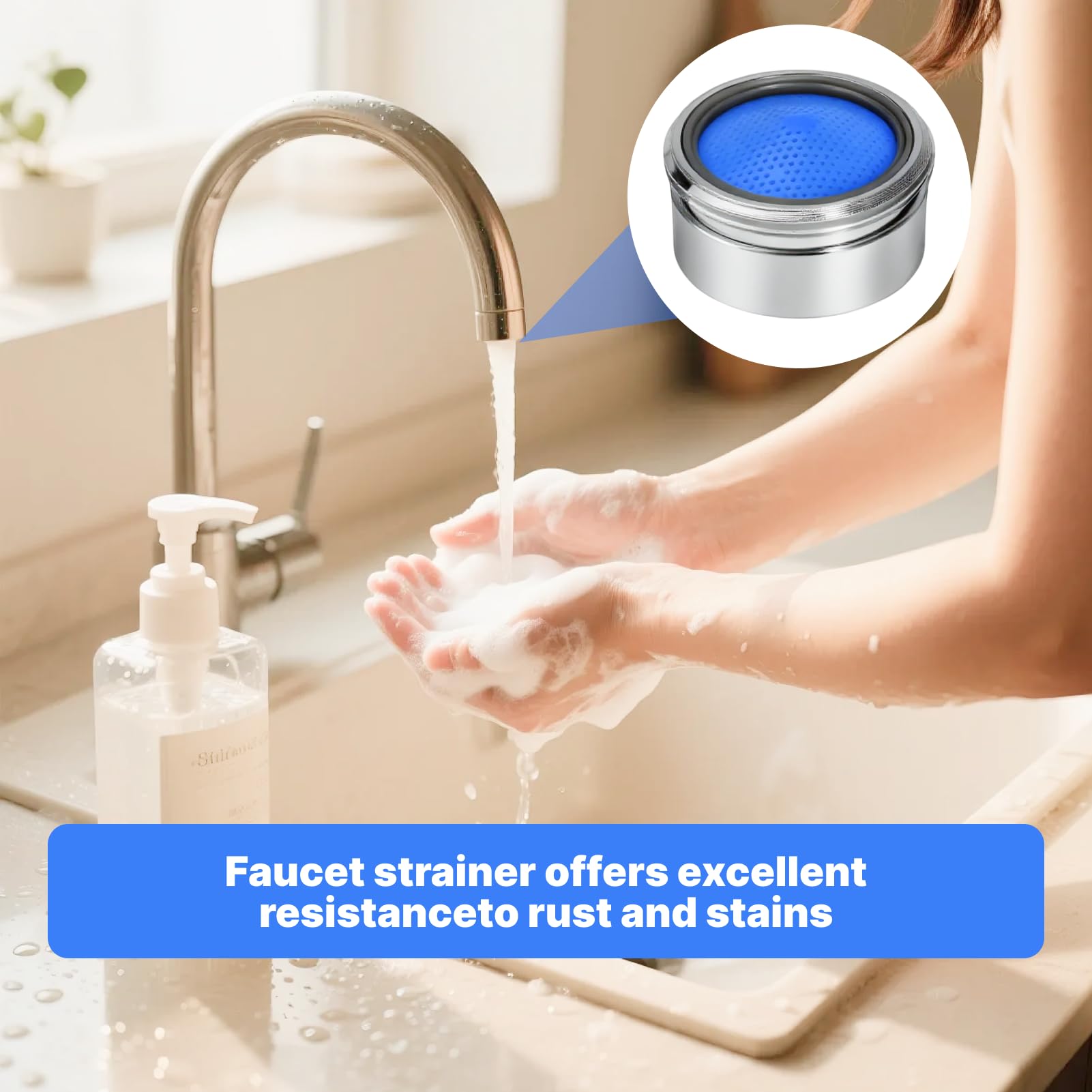 4 unidades M22 regulador de chorro, con junta y filtro ABS, filtro antisalpicaduras, ahorro de agua para grifo de alta presión, regulador de chorro M22 duradero, para cocina, baño, bar, grifos — view 5