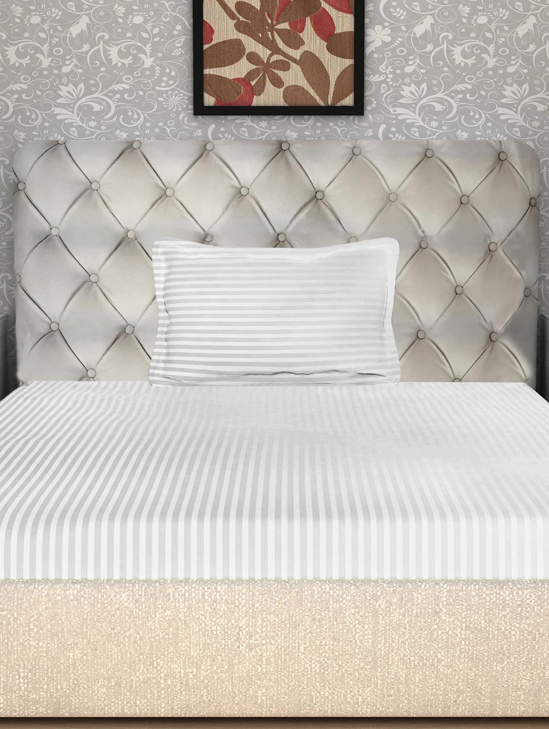 Cloth Fusion Glace Cotton Feel Single Size Bedsheet with 1 Pillow Cover (Single,White) (B095SVP819) Amazon Price History, Amazon Price Tracker