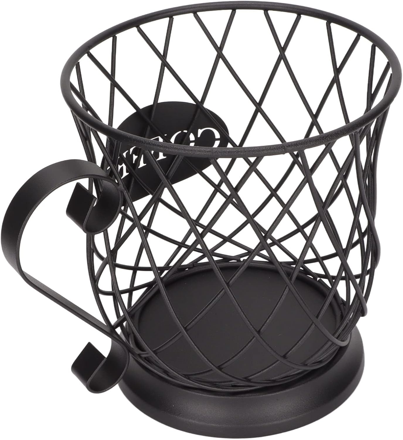 Coffee Pod Holder, K Cup Holders for Counter, Coffee Capsule Storage Basket, Black Iron, 25-30 Pod Capacity