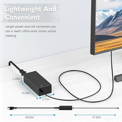 Miniatura 7 de Cable de alimentación de 19 V compatible con Samsung TV de 32 pulgadas UN32J4000, UN32J4000AF, UN32J400DAF, UN32J400DAFXZA, UN32J5205, UN32J5205AF,