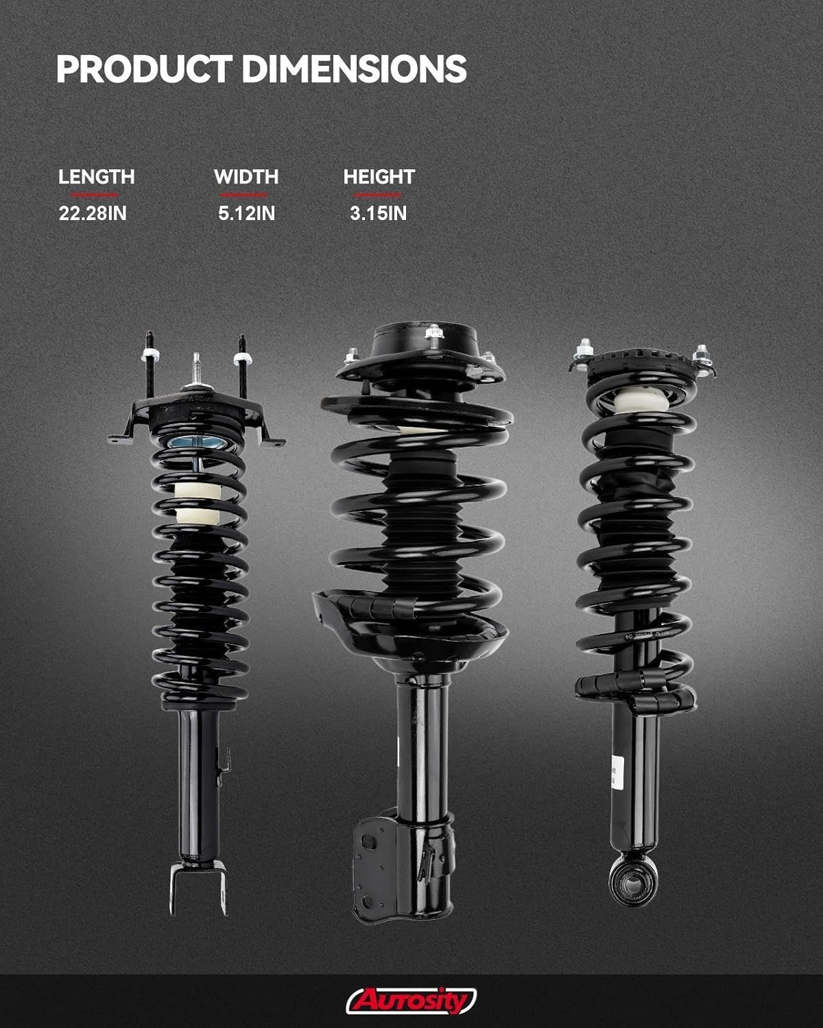Rear Struts Shock Compatible with Escape 2008-2012, Mariner 2008-2011, Tribute 2008-2011, Shock Absorber 37318 * 2, Struts with Coil Spring SAA00O 2 Pcs