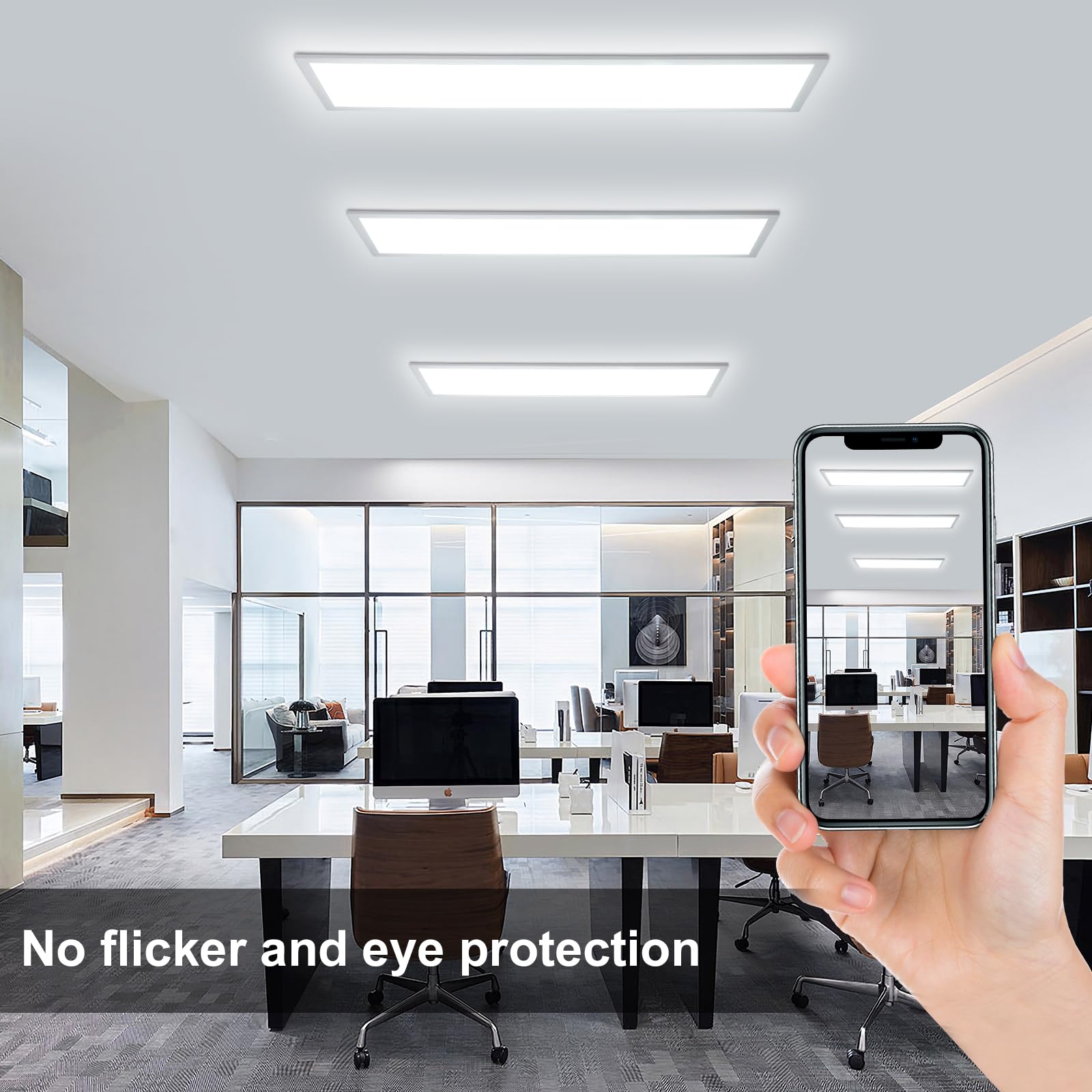 Led Deckenleuchte Panel, 120x30 cm Deckenlampe Flach Dimmbar mit Fernbedienung, 40W Deckenpanel Lampe mit Memory Funktion, 3000K-6500K LED Lichtpanel für Wohnzimmer, Flur, Schlafzimmer, Weiß