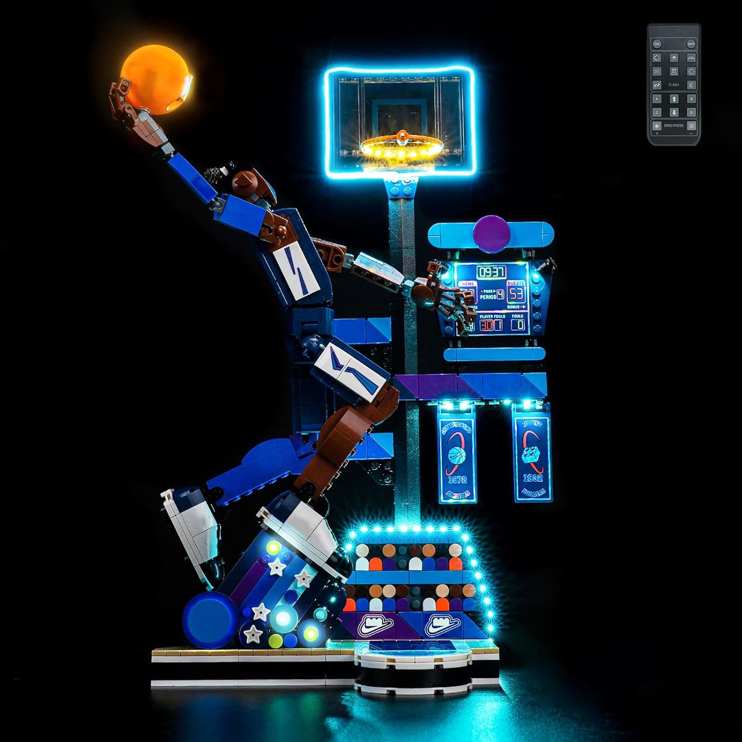 BrickBling LED Light Compatible with Lego Nike Slam Dunk, Creative Lighting Compatible with Lego 43010 - Excluding Bricks (RC Version Light)