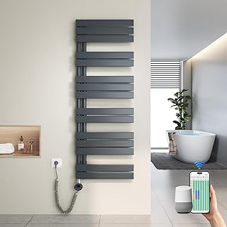 Heilmetz Badheizkörper Elektrisch Heizkörper Bad mit WiFi Digitalem Thermostat Handtuchheizkörper mit Timer-Funktion 1385x500mm 800 Watt für Badezimmer/Wohnzimmer Anthrazit