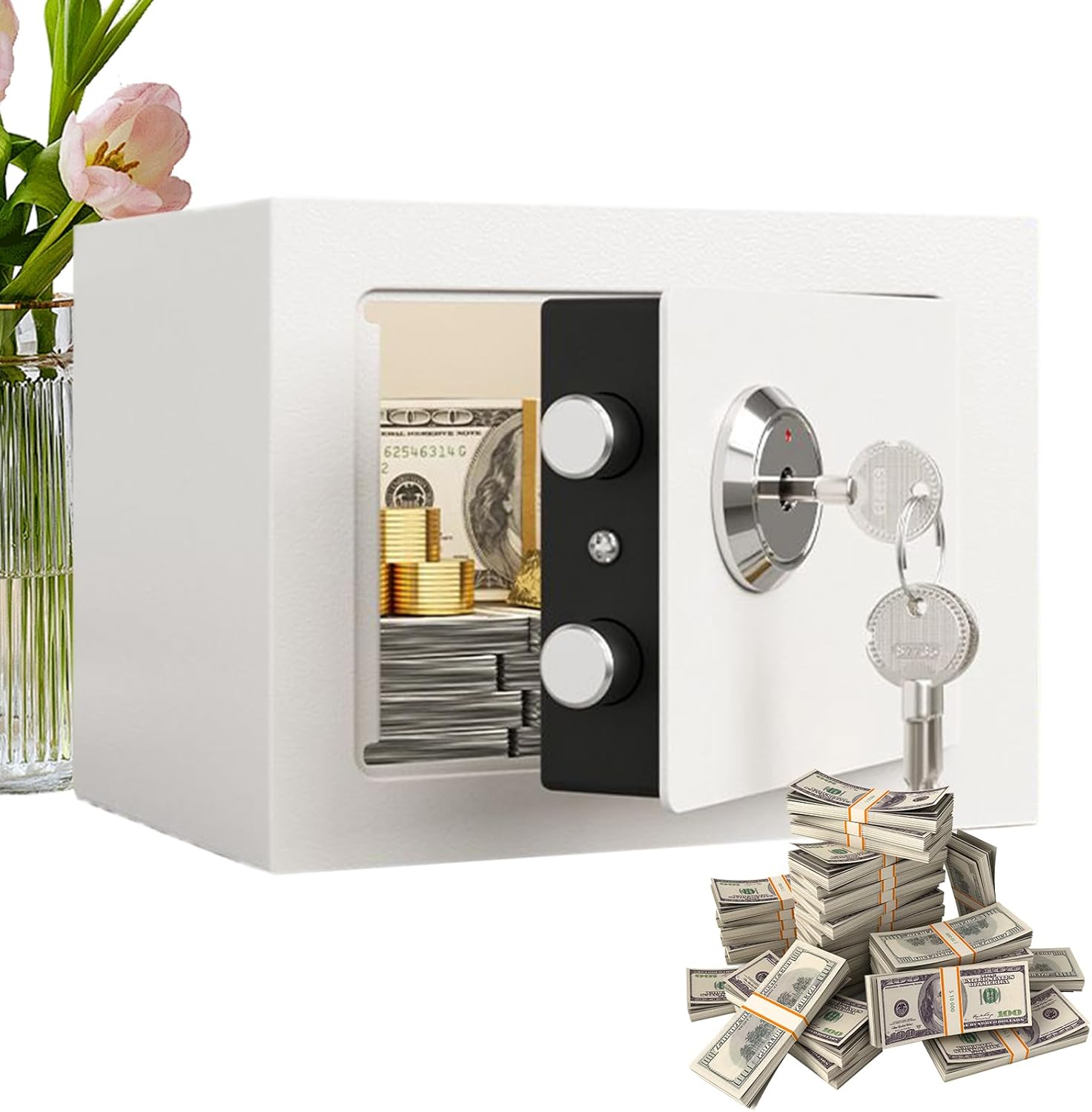 Security Safe,Small Steel Safety Lock Box for Money | Fireproof Money ...