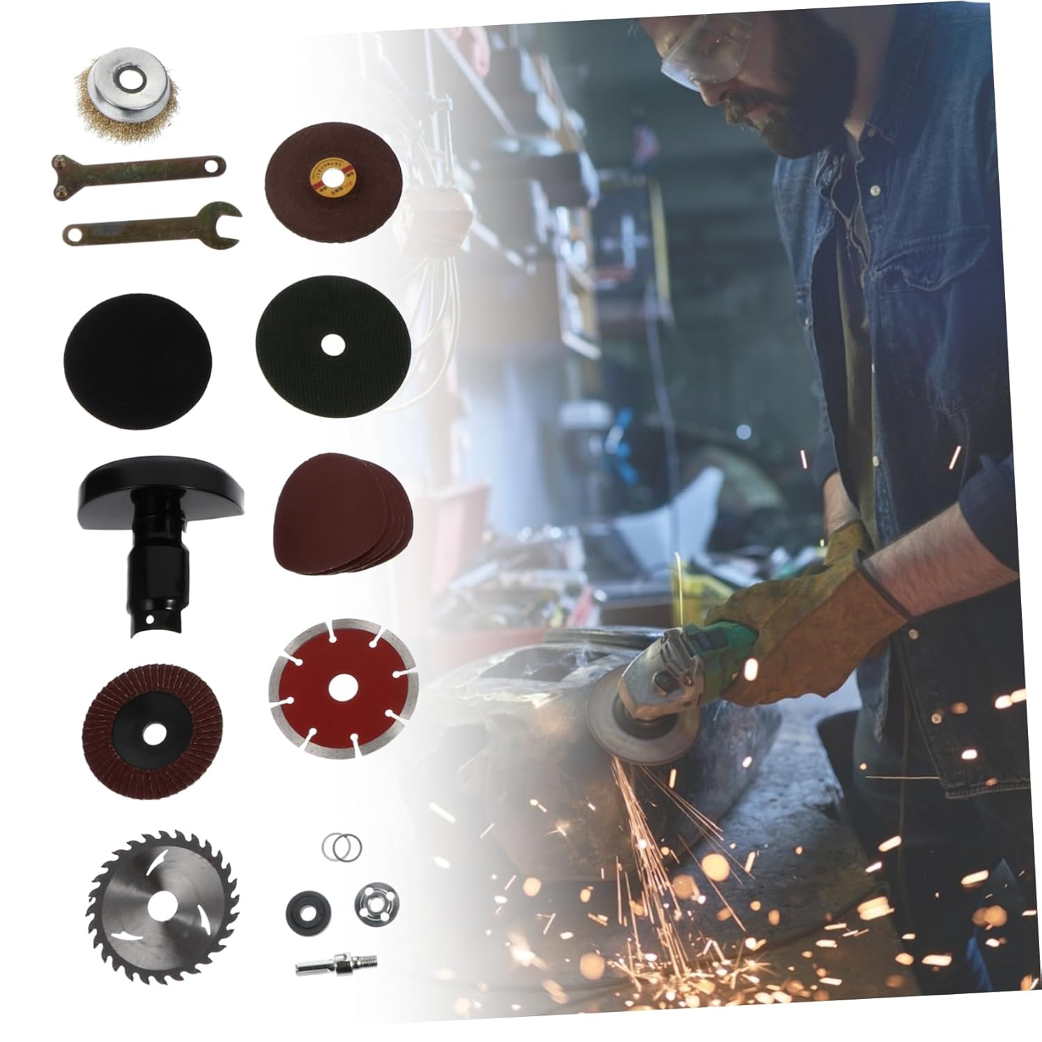 ORFOFE Drill Sanding Attachment Kit Angle Connecting Rod Parts Grinding Wheel Polishing Conversion Link Drill Accessories