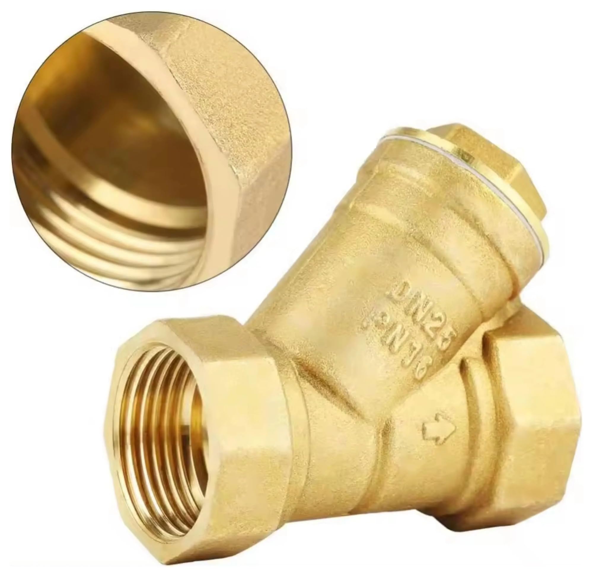 2inch Brass Y Type Strainer Check Valve Female Thread 3 Way Valve Strainer to Filter Water Impurity