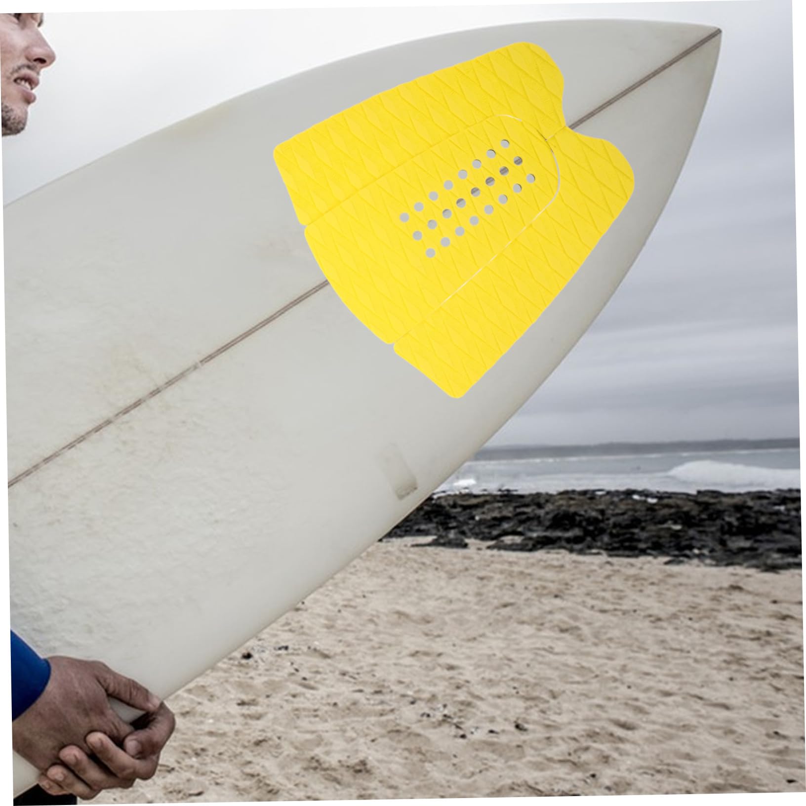 HANABASS 1 Set of Surfboard Traction Mats Non-Slip Back Pads for Small Surfboard Eva Deck Grip Pads Adhesive Tail
