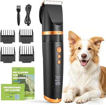 Cordless Dog Grooming Clippers with Titanium Ceramic Blade